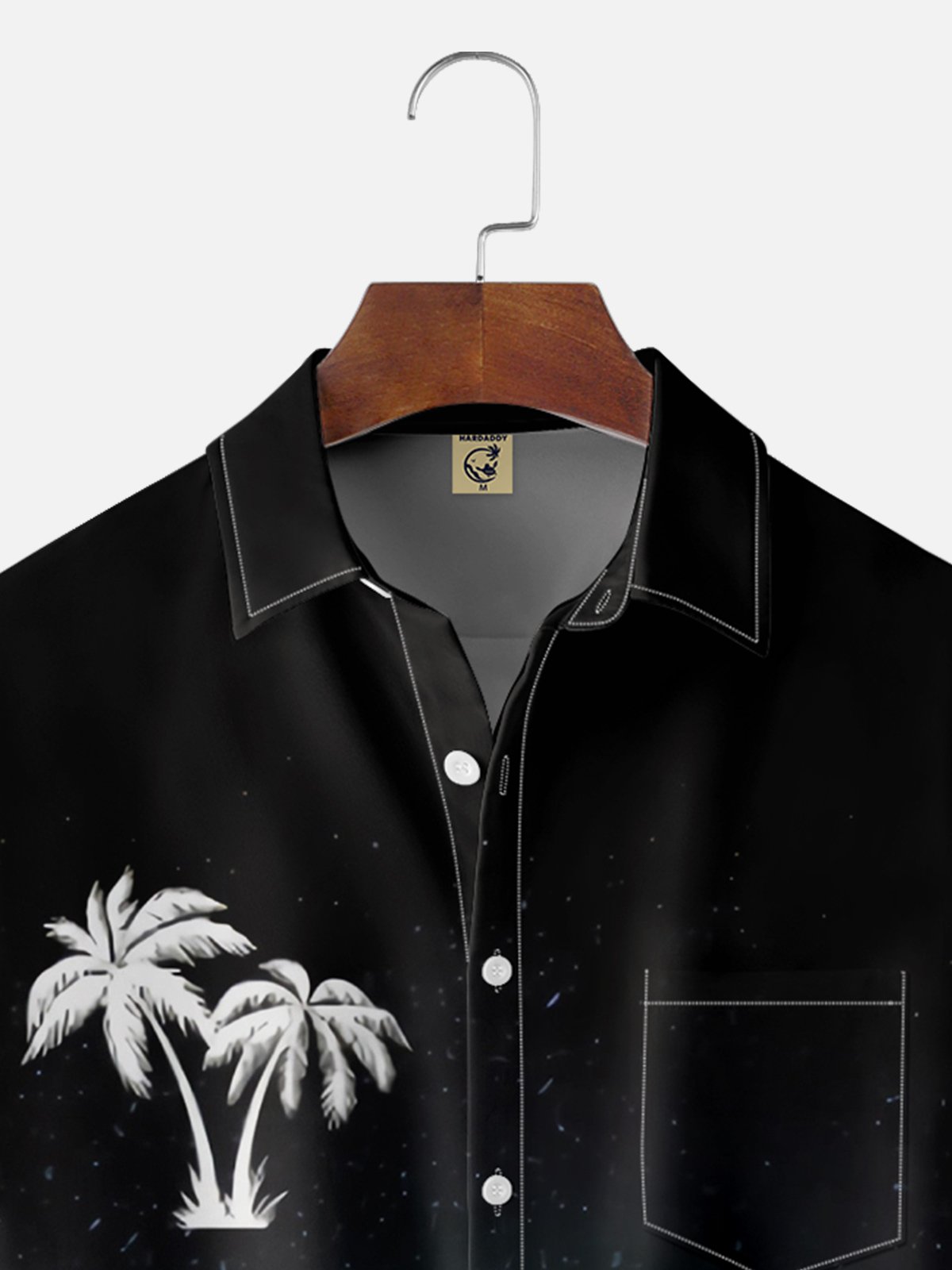 Moisture-wicking Coconut Tree Chest Pocket Hawaiian Shirt