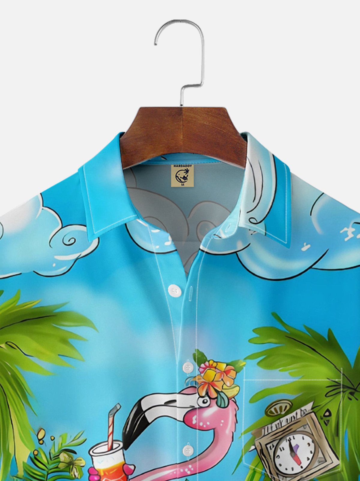 5 O'clock Flamingo Chest Pocket Hawaiian Shirt