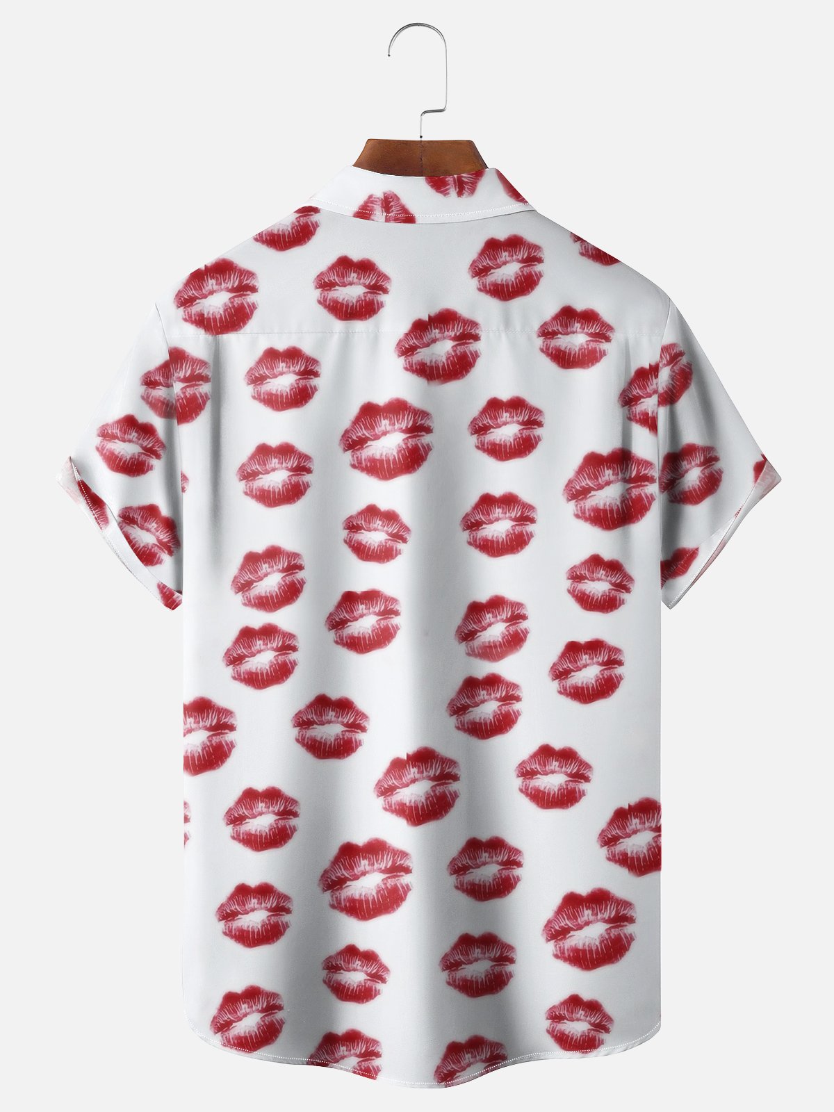 Moisture-wicking Sexy Lips Chest Pocket Bowling Shirt