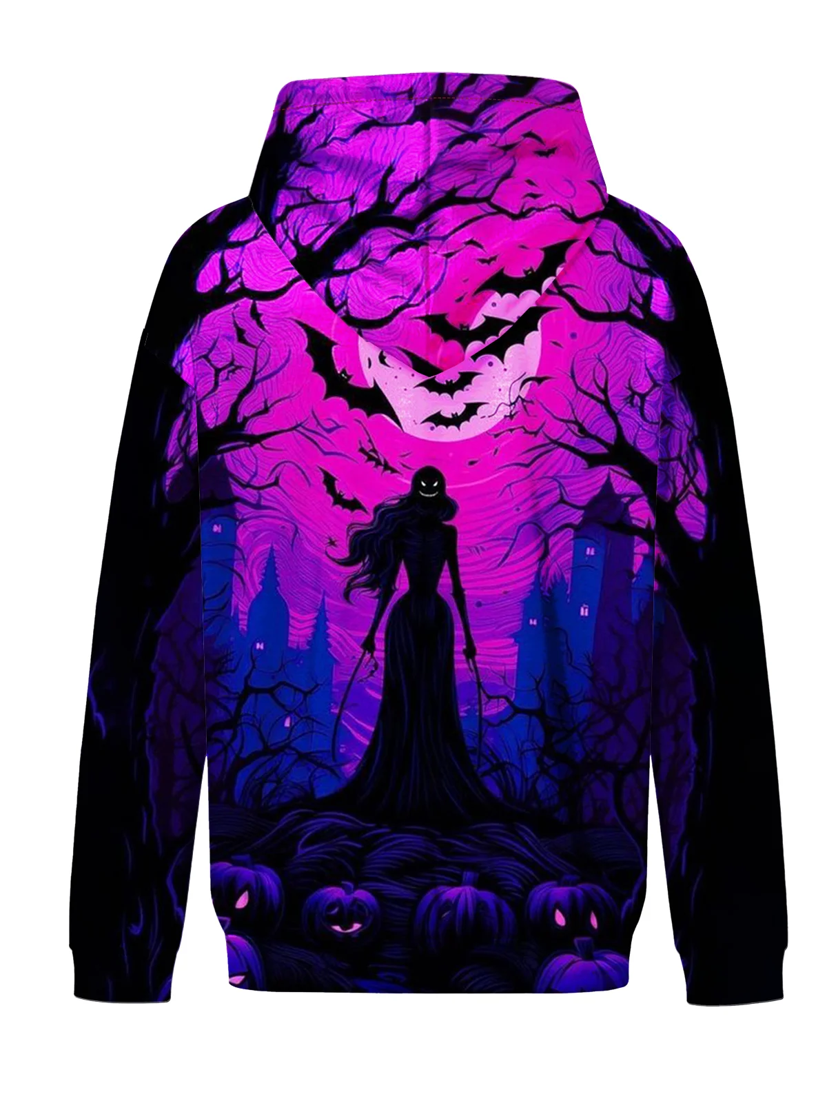 Moisture-wicking Moonlight Witch Hooded Long Sleeve Sweatshirt