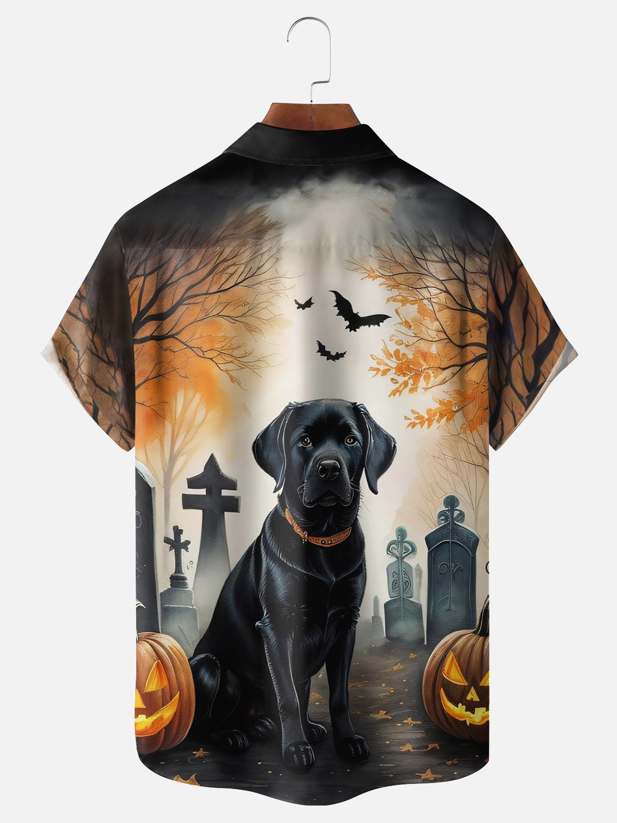 Moisture Wicking Halloween Pumpkin Labrador Hawaiian Shirt