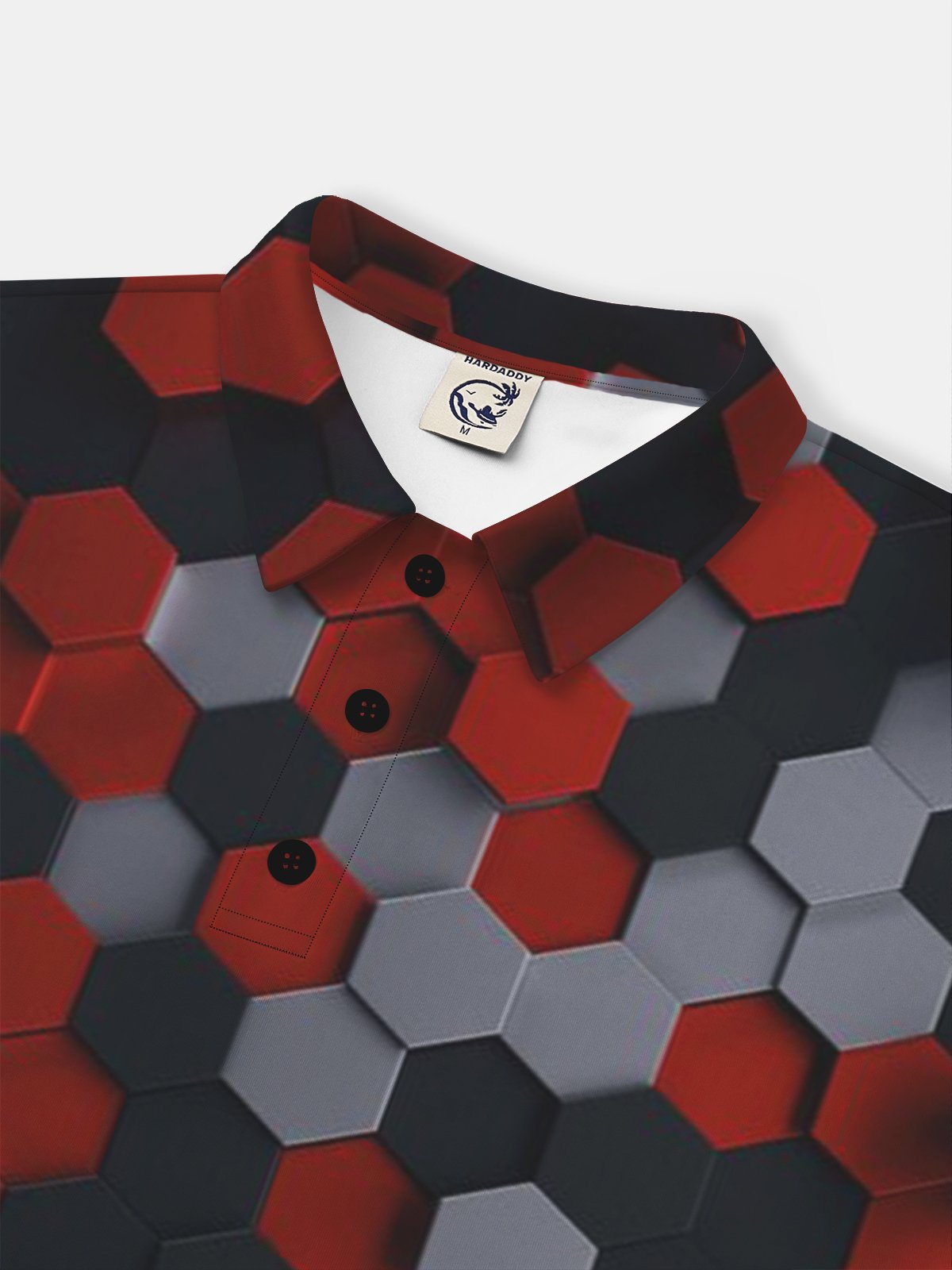 Moisture Wicking Golf Polo 3D Gradient Color Abstract Geometric