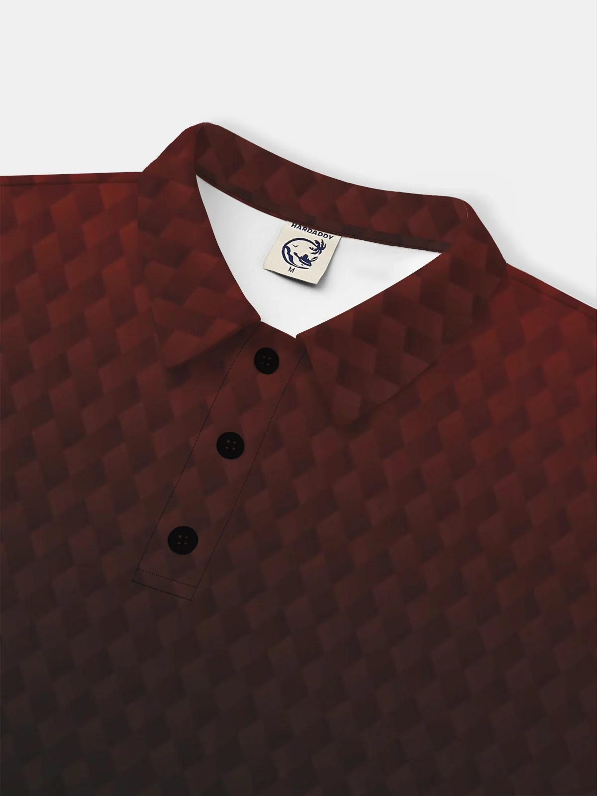 Moisture Wicking Golf Polo 3D Gradient Color Abstract Geometric