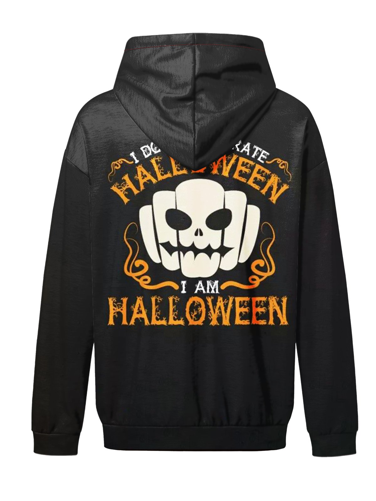 Moisture-wicking Halloween Pumpkin Hooded Long Sleeve Sweatshirt