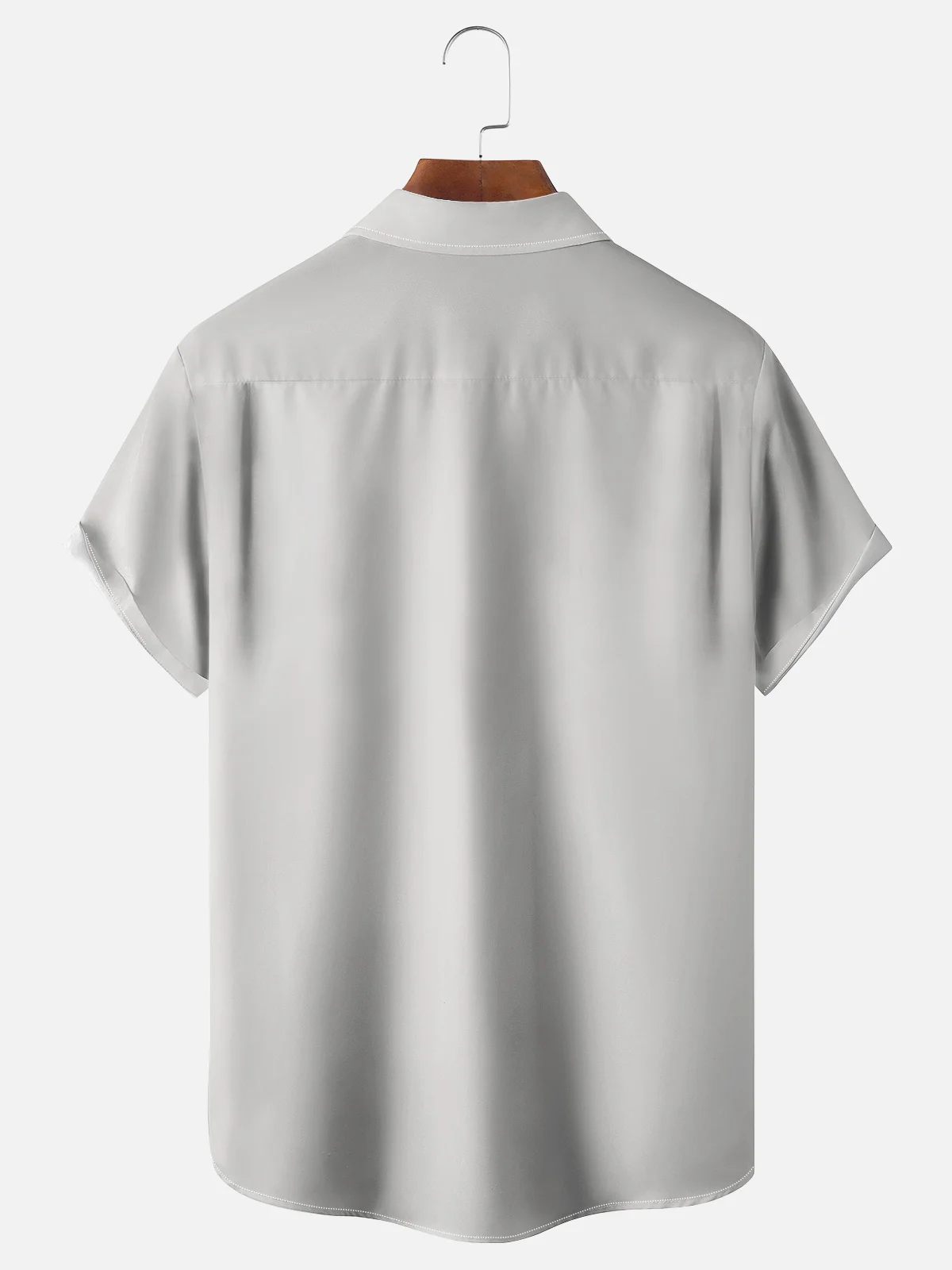 Moisture-wicking Text Chest Pocket Bowling Shirt