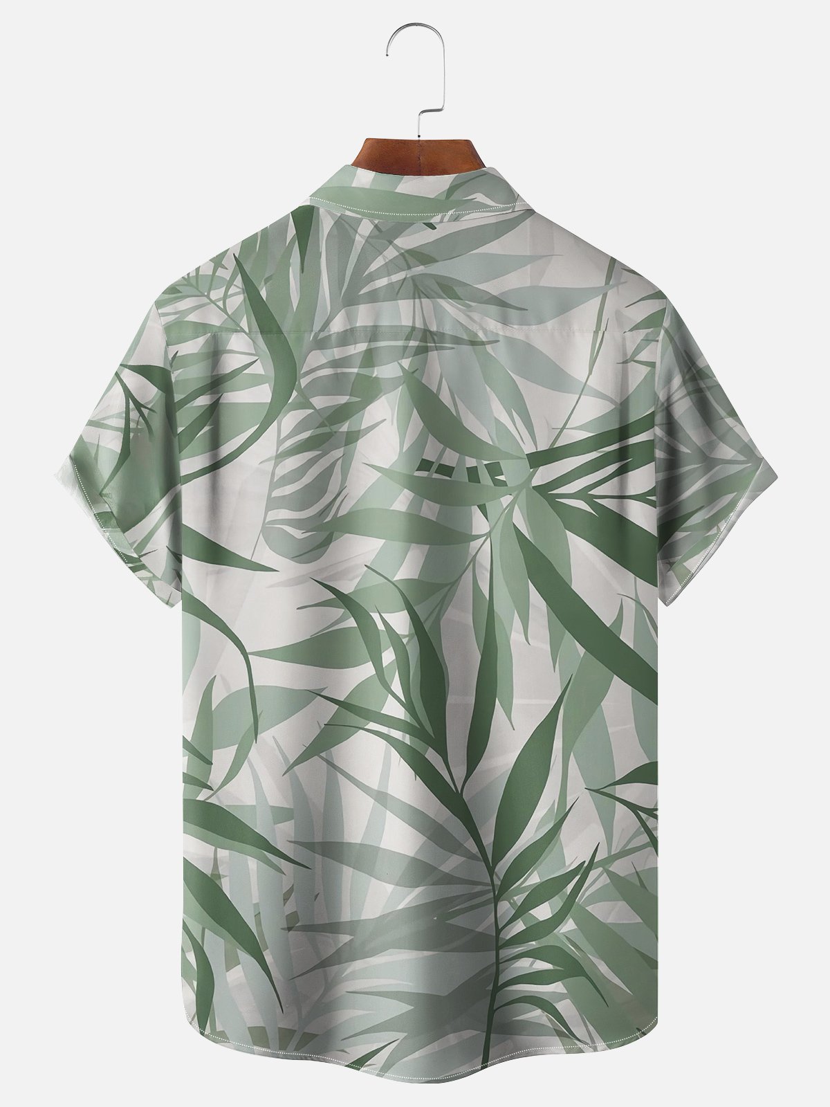 Moisture-wicking Palm Leaf Chest Pocket Hawaiian Shirt