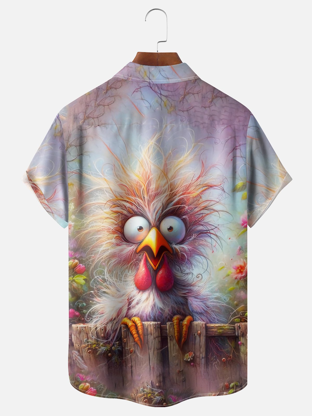 Moisture-wicking Breathable Chicken Chest Pocket Hawaiian Shirt