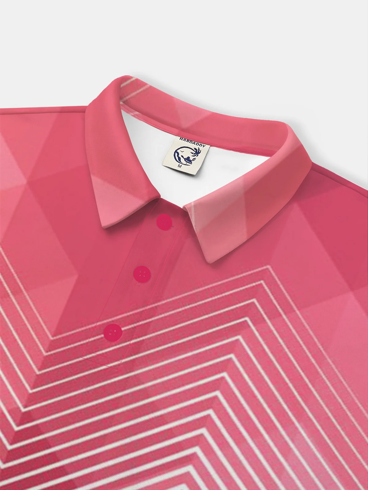 Moisture Wicking Golf Polo 3D Gradient Color Abstract Geometry