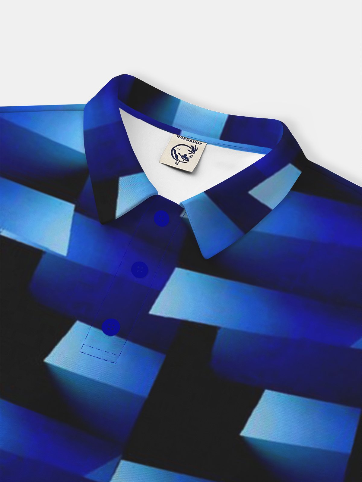 Moisture Wicking Golf Polo 3D Gradient Color Abstract Geometry