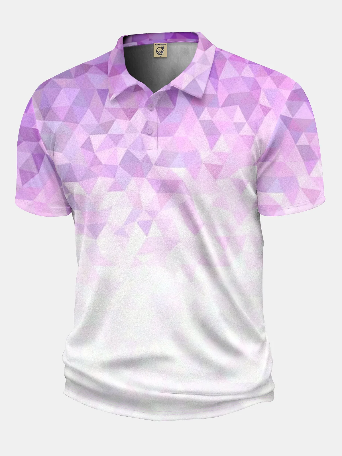 Moisture Wicking Golf Polo 3D Gradient Color Abstract Geometry