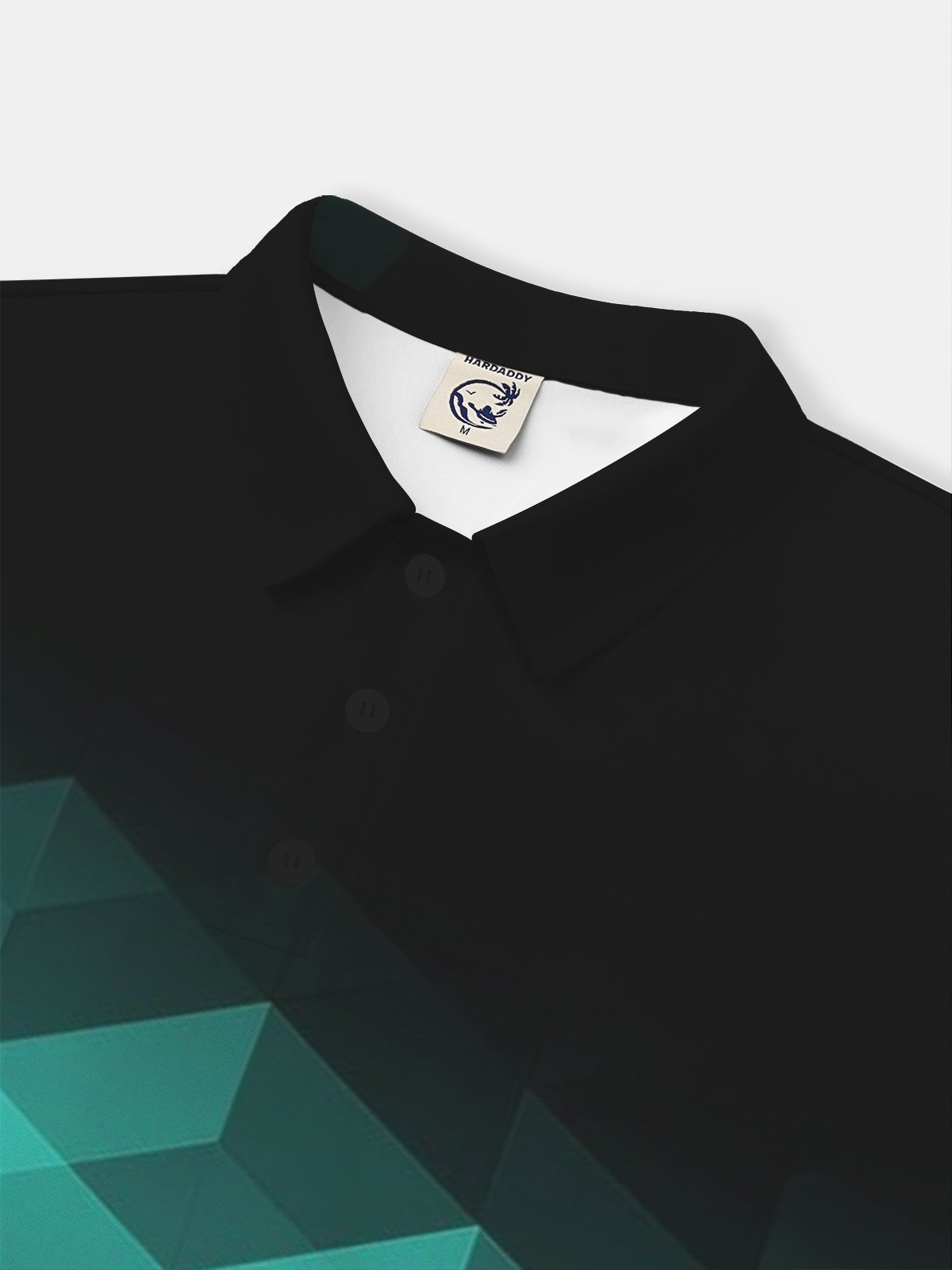 Moisture Wicking Golf Polo 3D Gradient Color Abstract Geometry