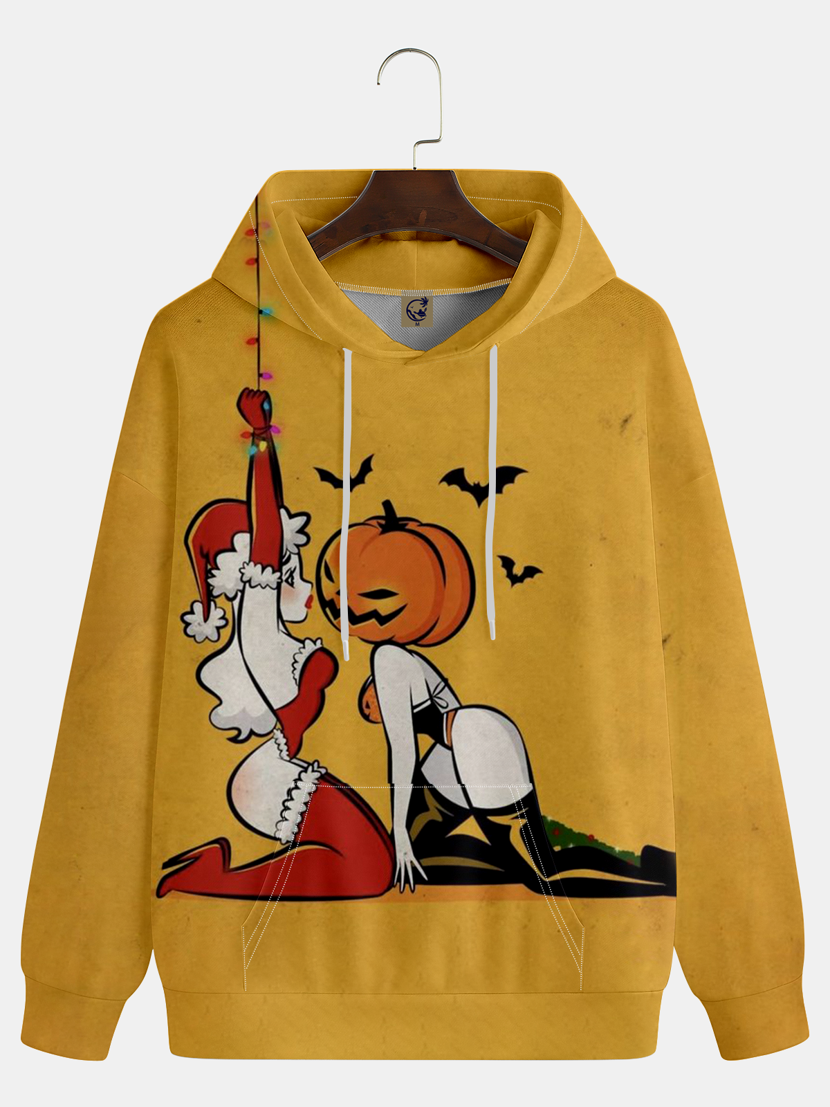 Moisture-wicking Christmas And Halloween Hooded Long Sleeve Sweatshirt