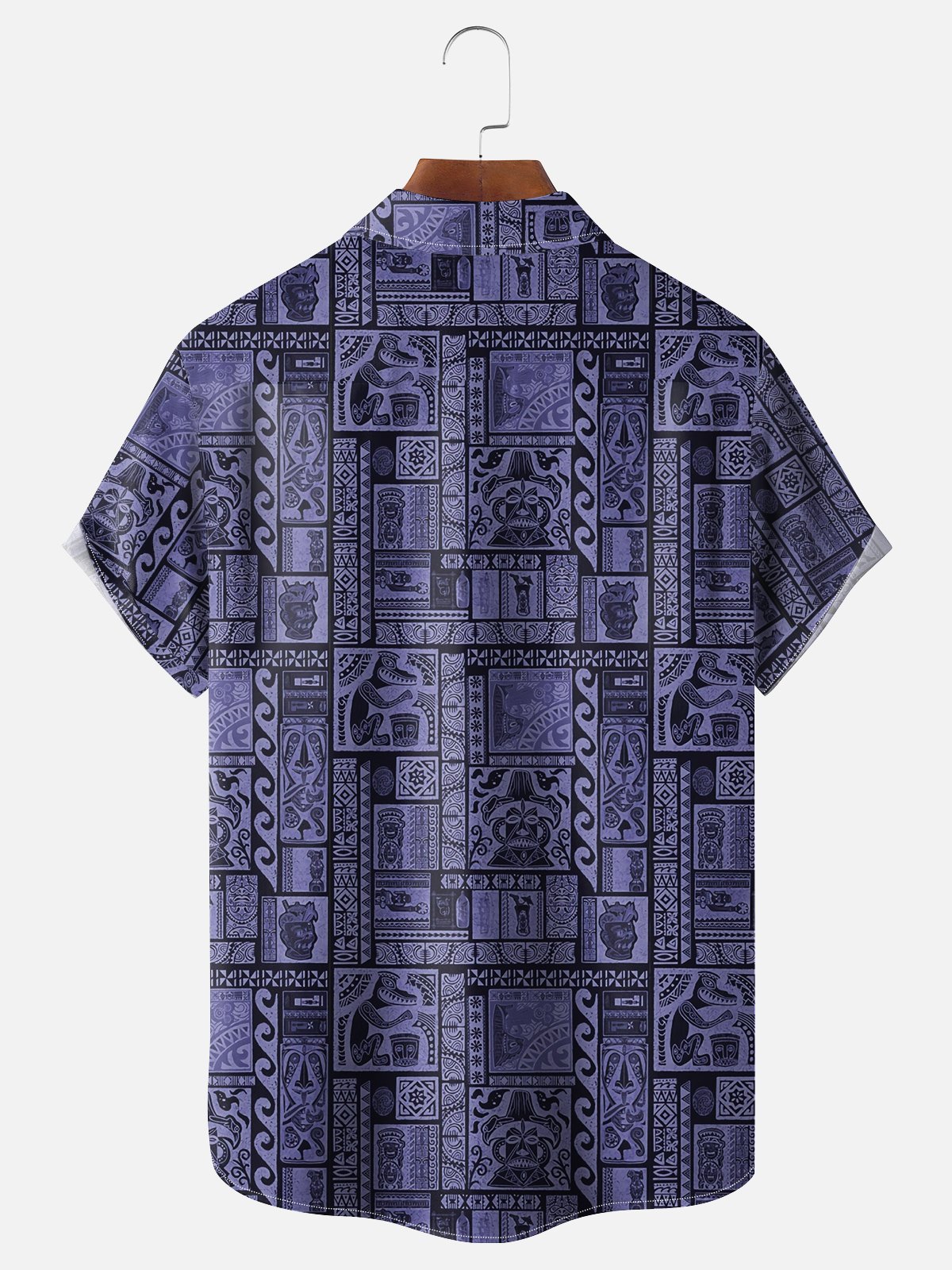 Moisture-wicking TIKI Art Creation Chest Pocket Hawaiian Shirt