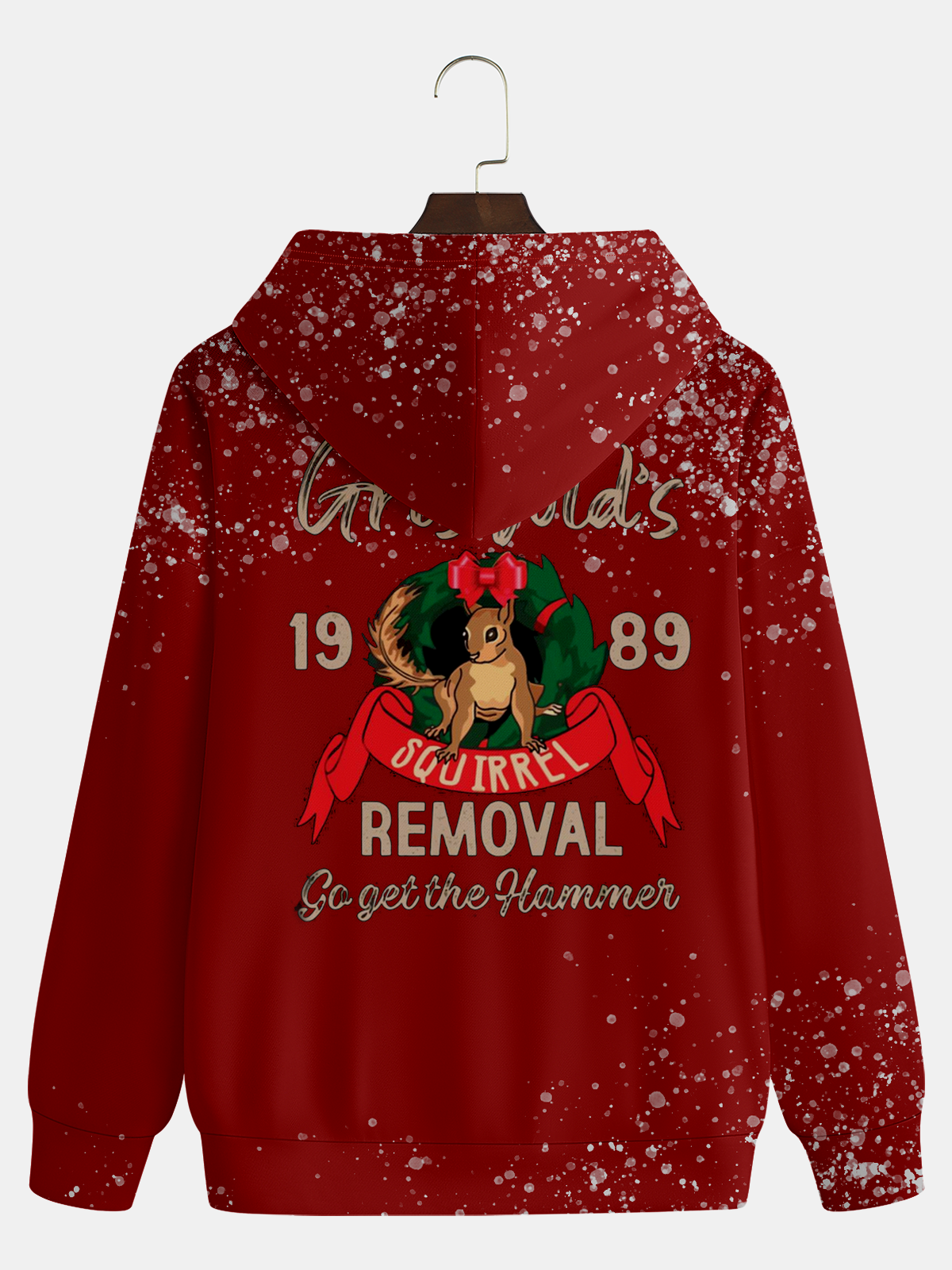 Moisture-wicking GRISWOLD Reindeer Art Hooded Long Sleeve Sweatshirt