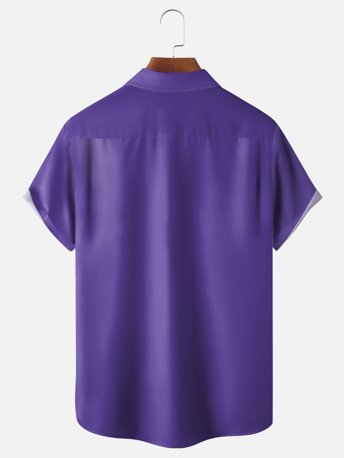 Moisture-wicking Purple Heart Day Chest Pocket Bowling Shirt