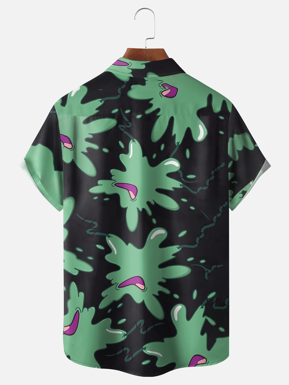 Moisture-wicking Paramecium Illustration Chest Pocket Hawaiian Shirt