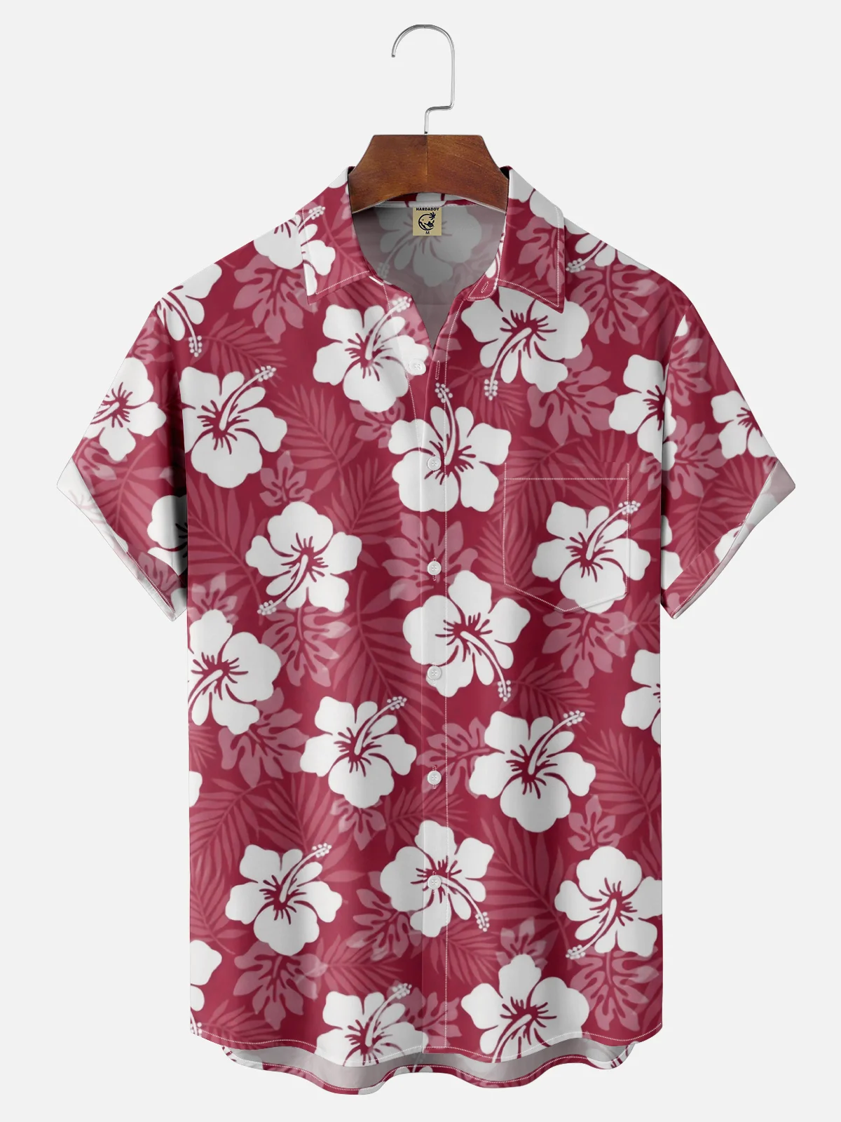 Moisture Wicking Tropical Floral Hawaiian Shirt