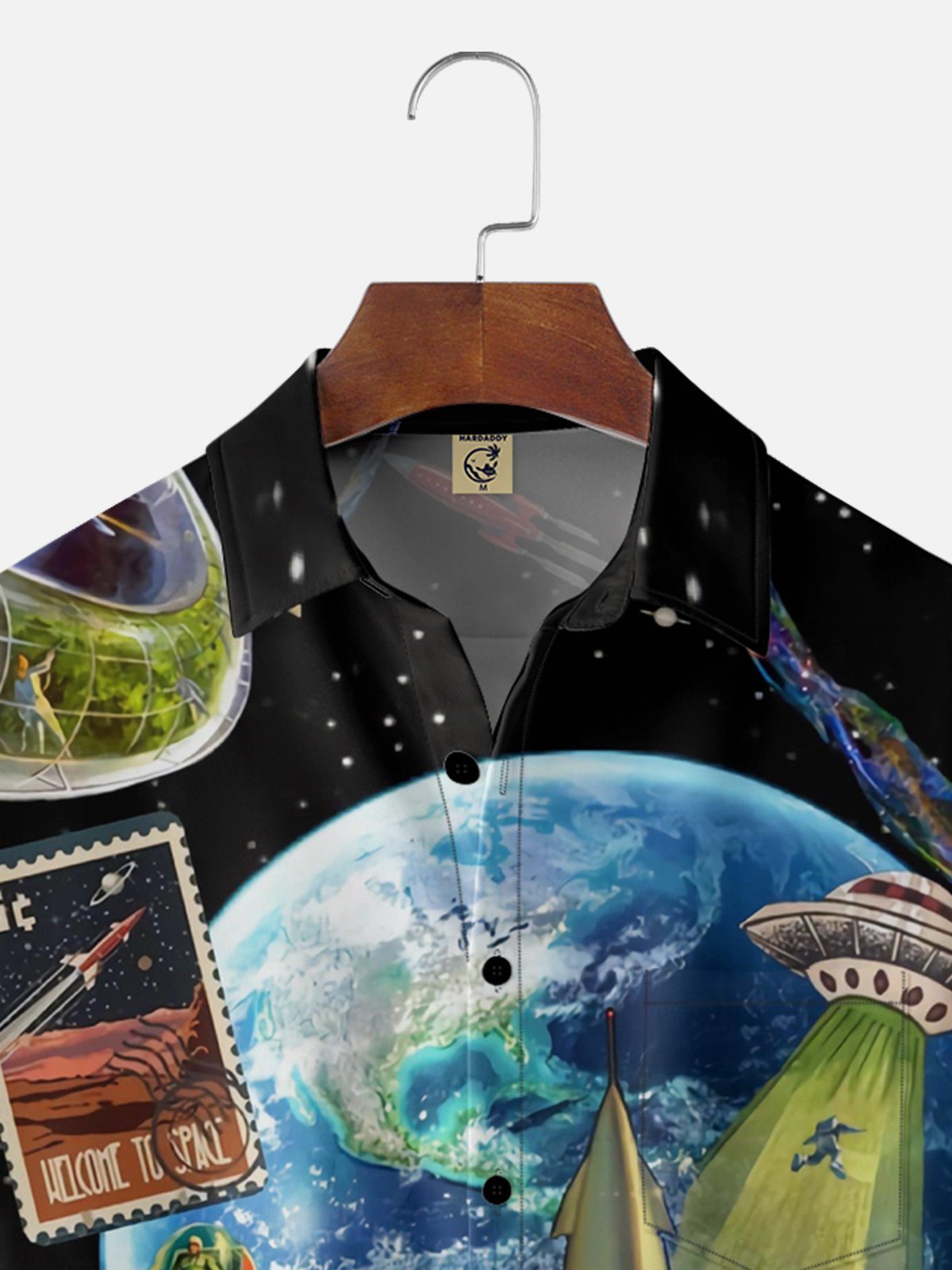 Moisture Wicking Space Alien Hawaiian Shirt