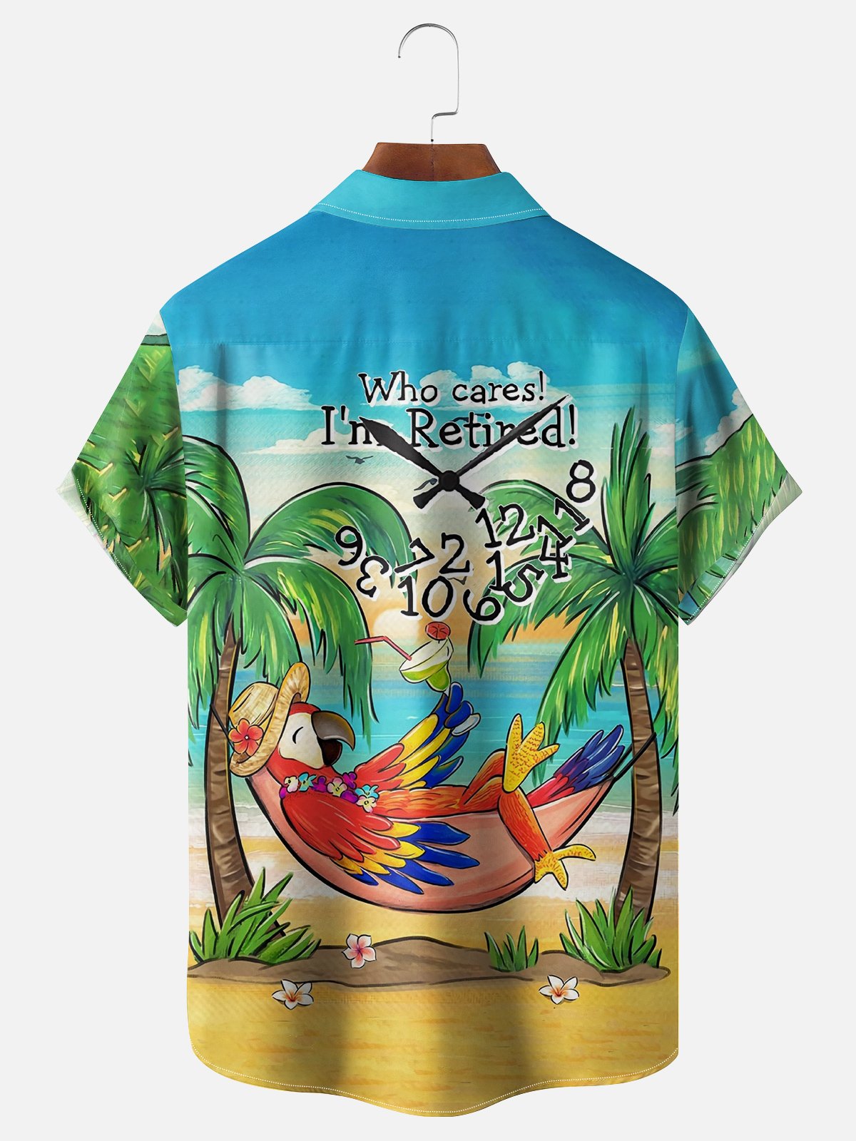 Moisture Wicking Retirement Time Parrot Hawaiian Shirt