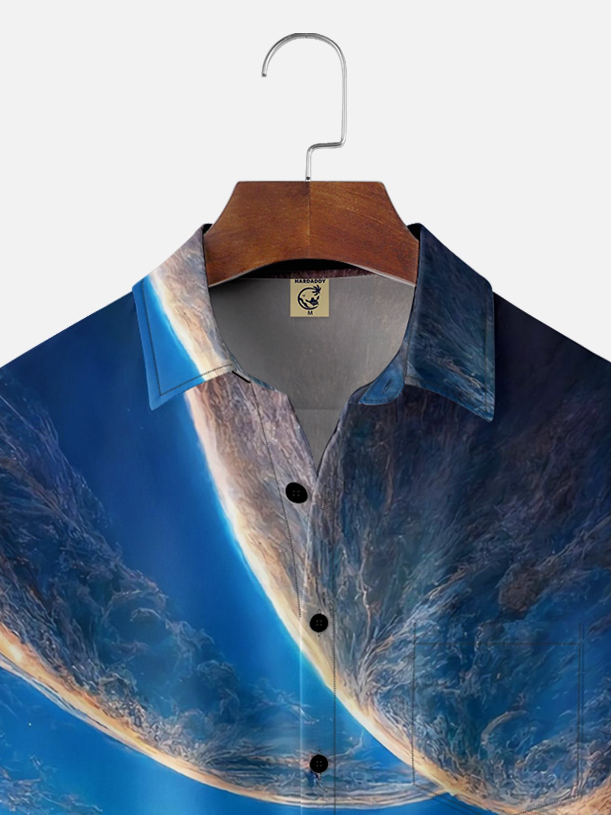 Moisture-wicking Sky Reflection Chest Pocket Hawaiian Shirt