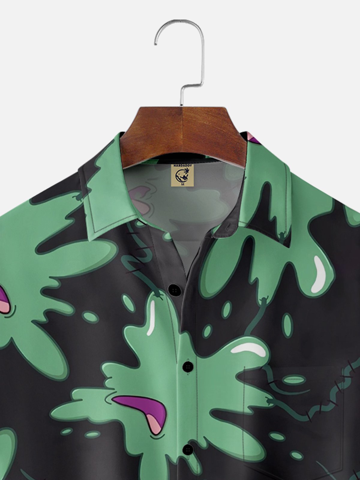 Moisture-wicking Paramecium Illustration Chest Pocket Hawaiian Shirt