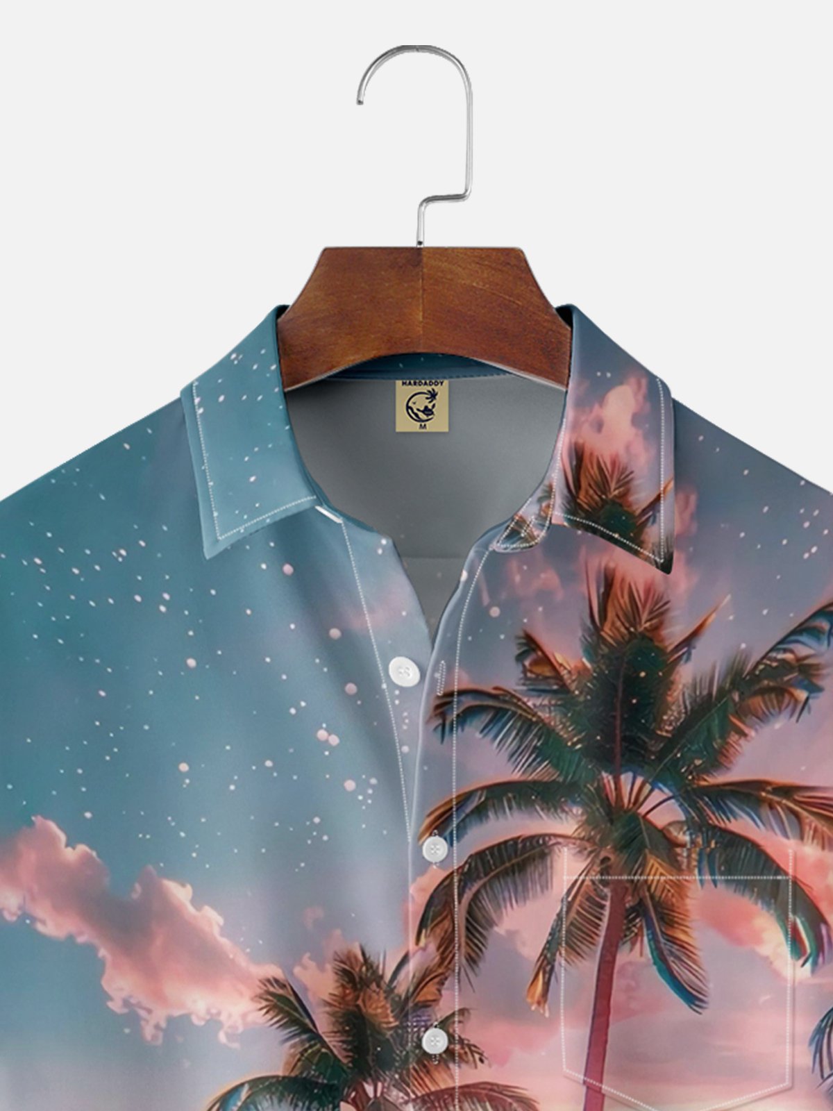 Moisture-wicking Water Light and Shadow Chest Pocket Hawaiian Shirt