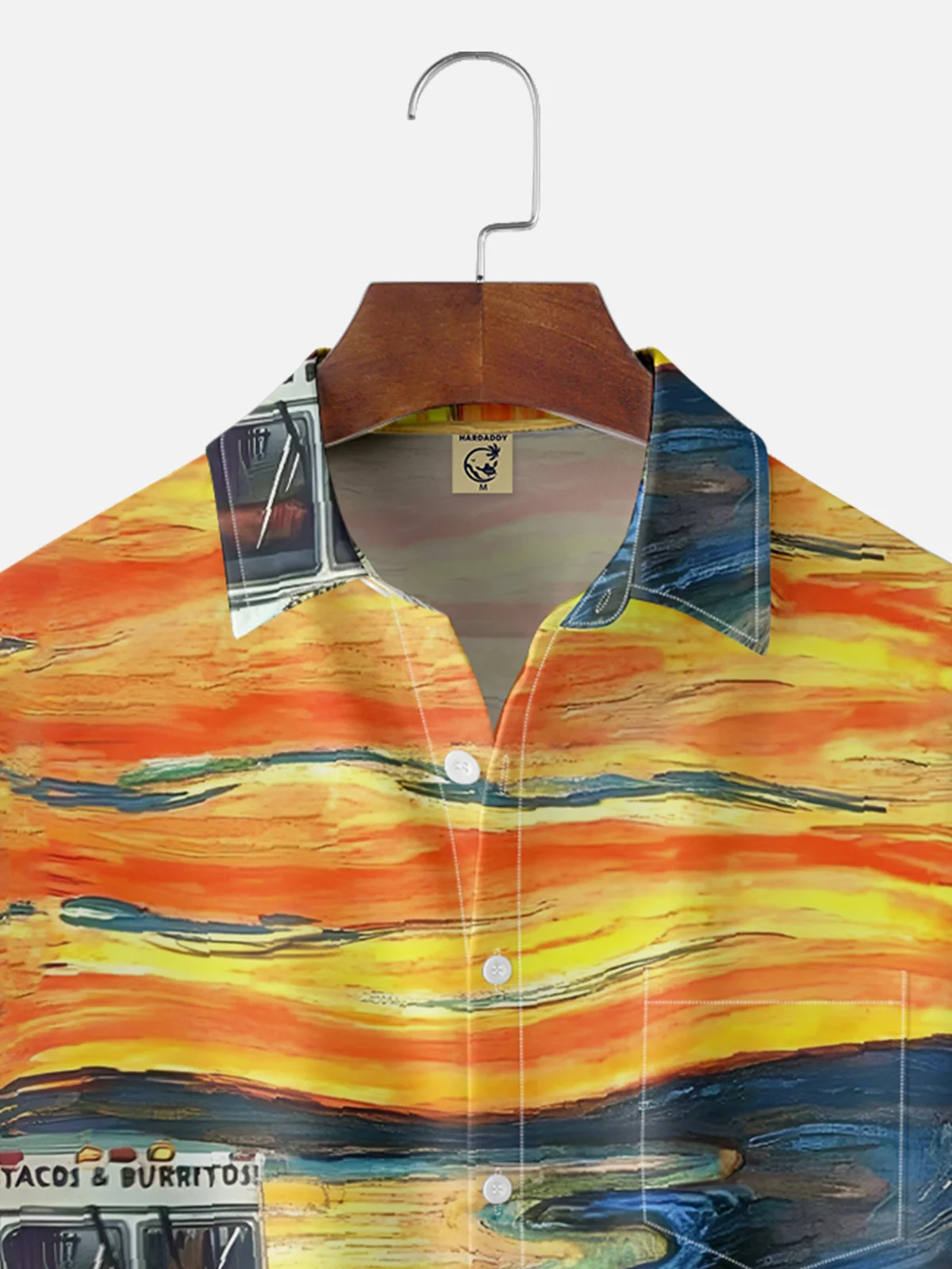 Tall Size Moisture-wicking Famous Paintings Spoof Chest Pocket Hawaiian Shirt