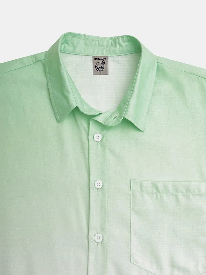 Tall Size  Moisture wicking Gradient Color Short Sleeve Resort Shirt