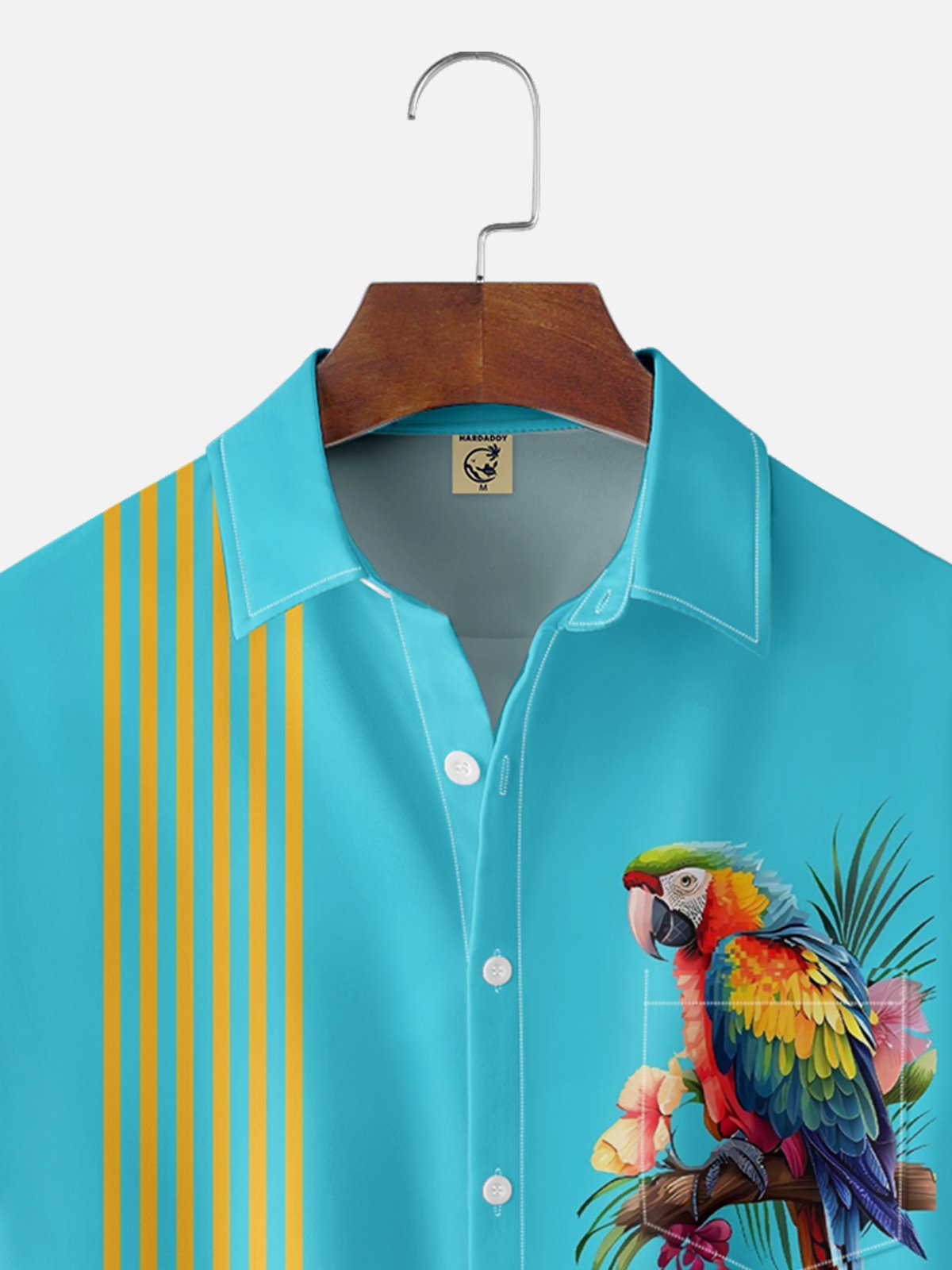 Moisture-wicking Parrots Chest Pocket Bowling Shirt