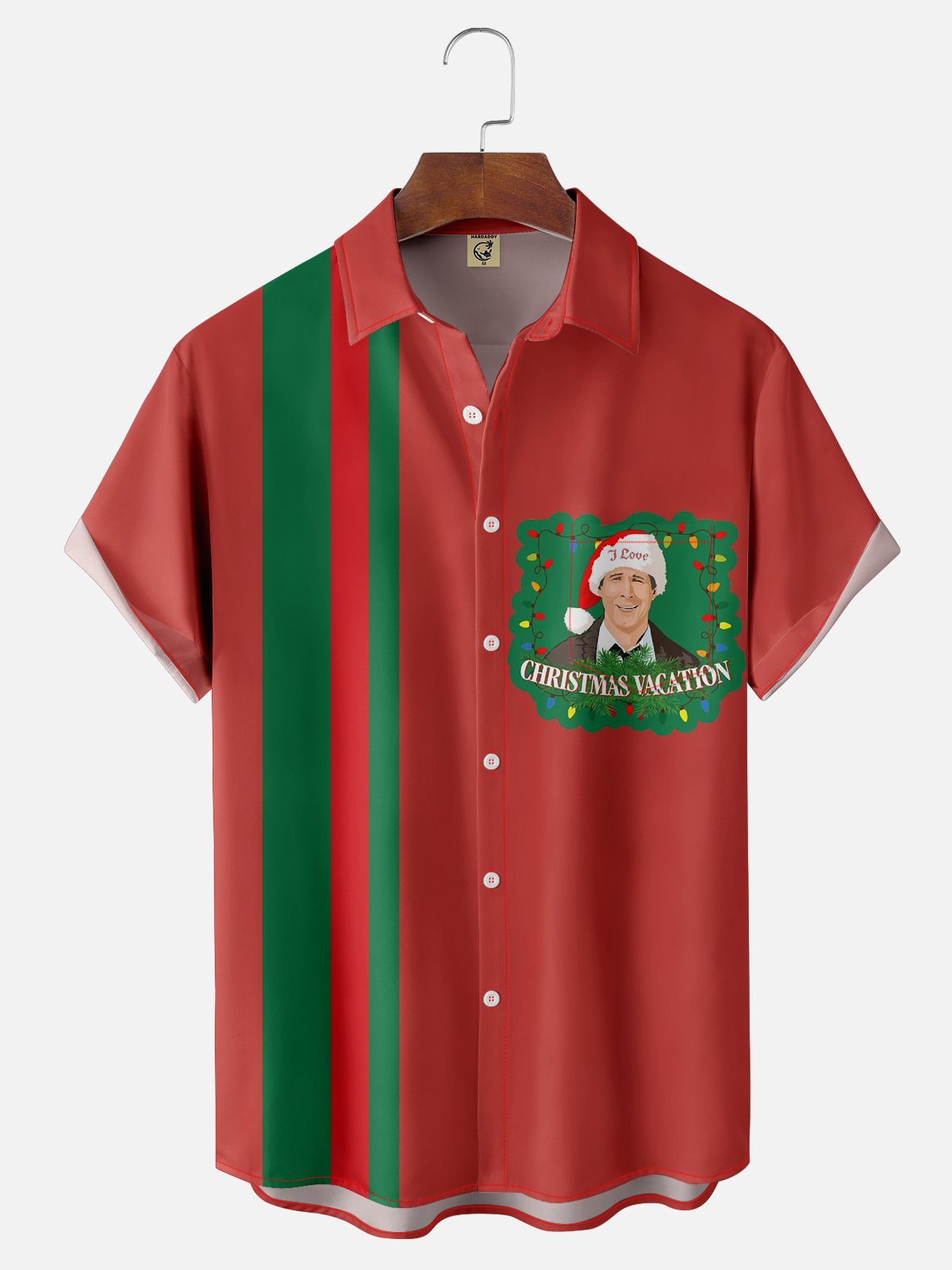 Moisture-wicking Christmas Griswold Chest Pocket Bowling Shirt