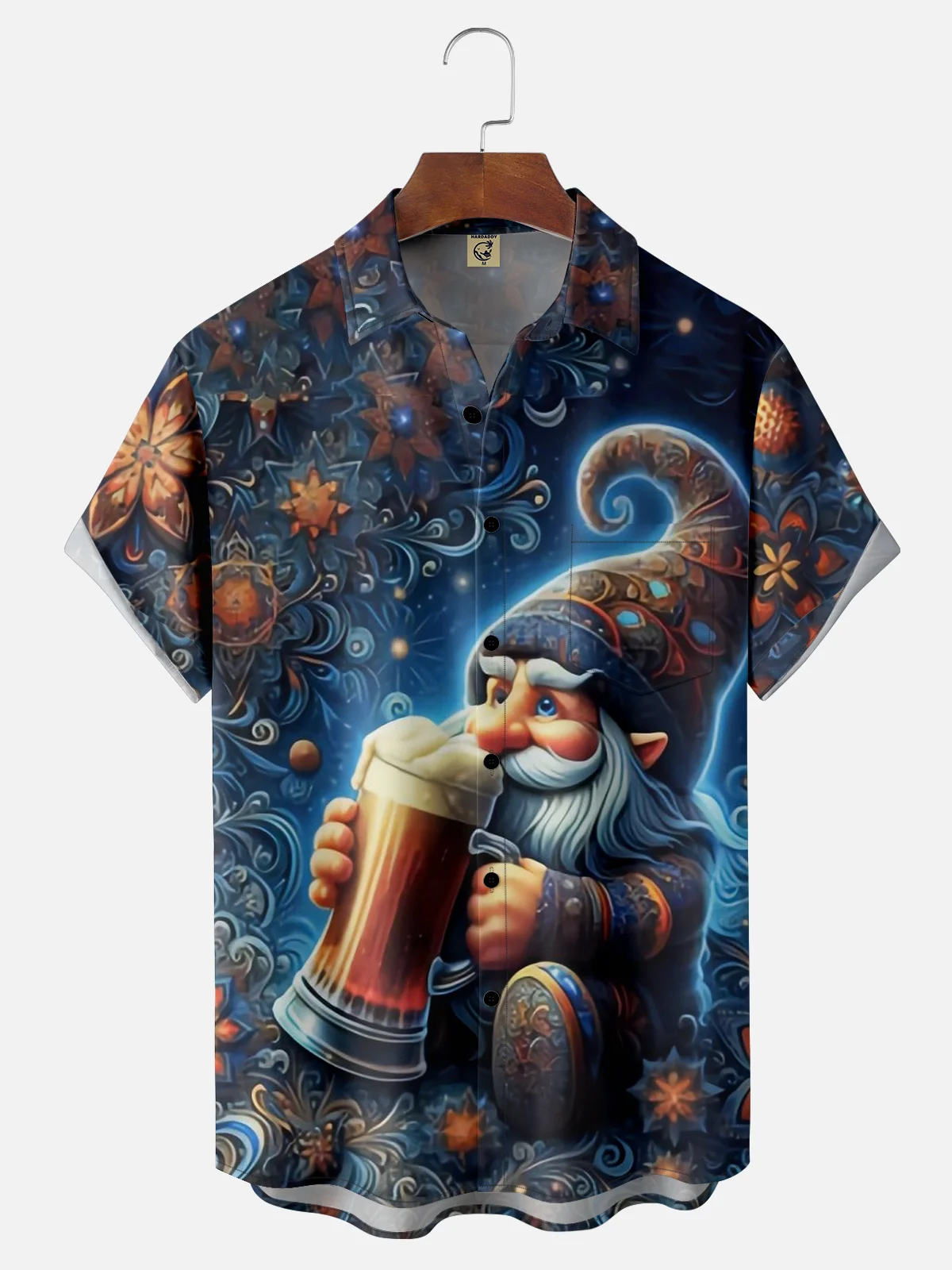 Moisture-wicking Gnomes Chest Pocket Hawaiian Shirt