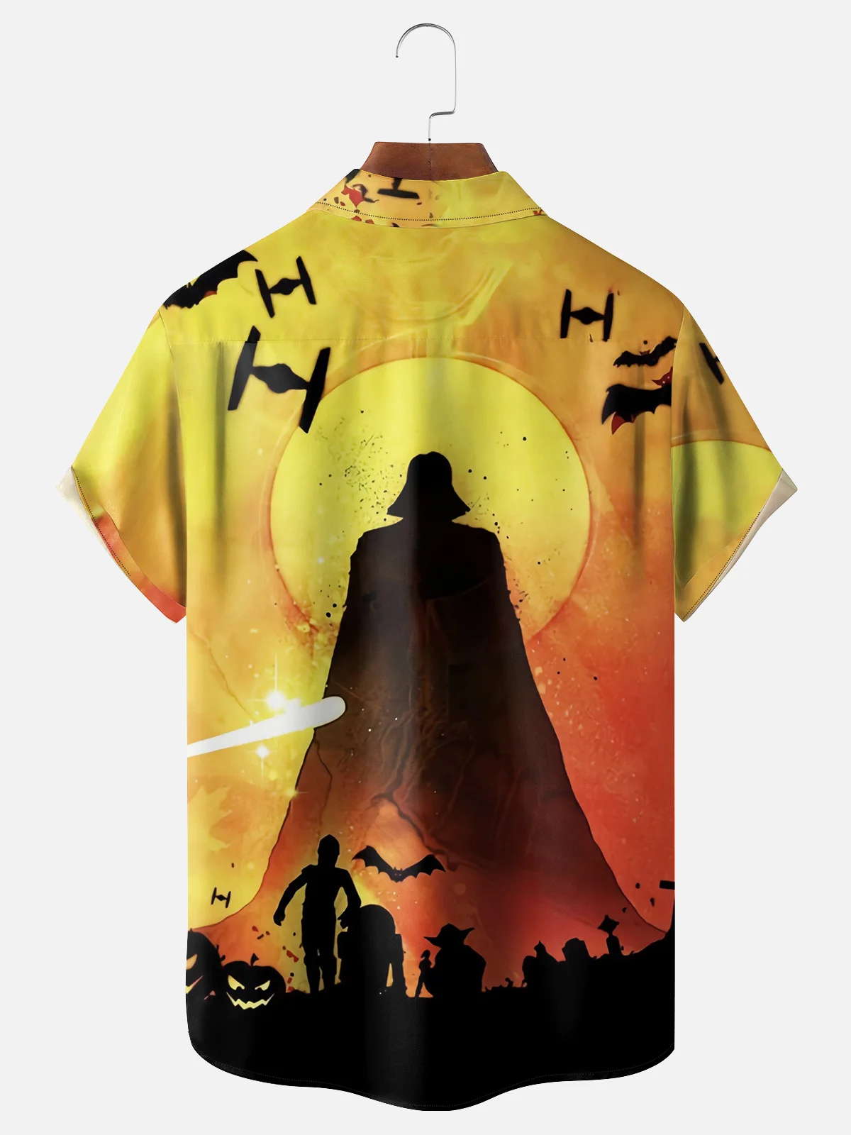 Moisture-wicking Halloween Chest Pocket Casual Shirt