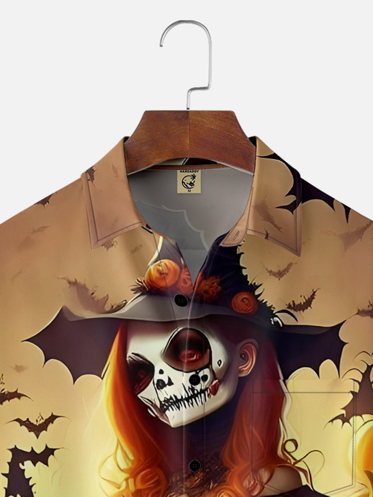 Moisture-wicking Halloween Witch Chest Pocket Hawaiian Shirt