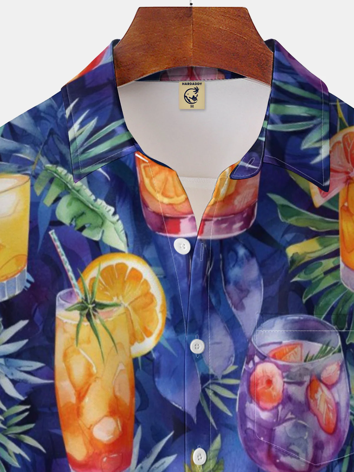 Moisture-wicking Cocktail Chest Pocket Hawaiian Shirt