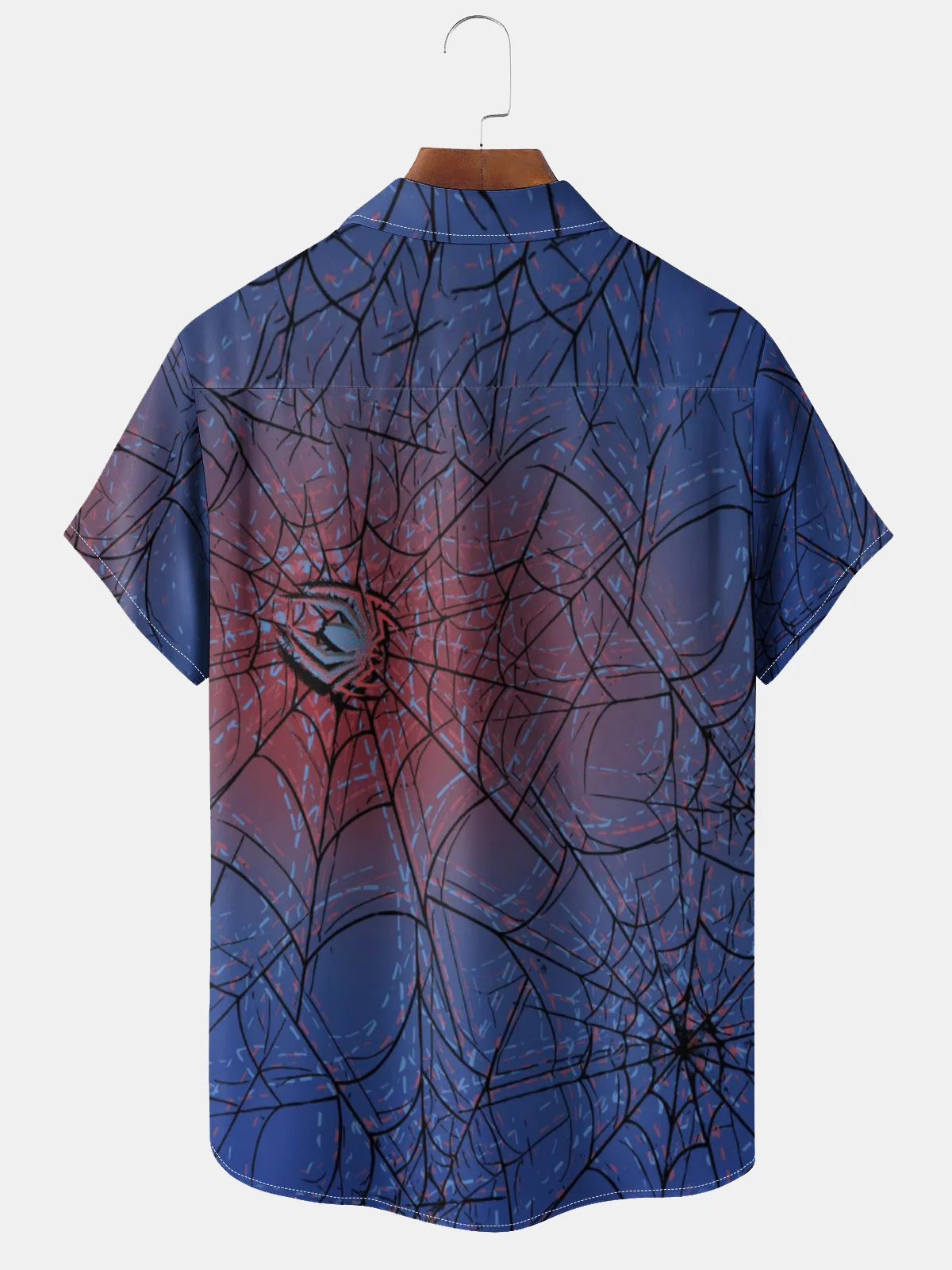 Moisture-wicking Halloween Spider Chest Pocket Casual Shirt