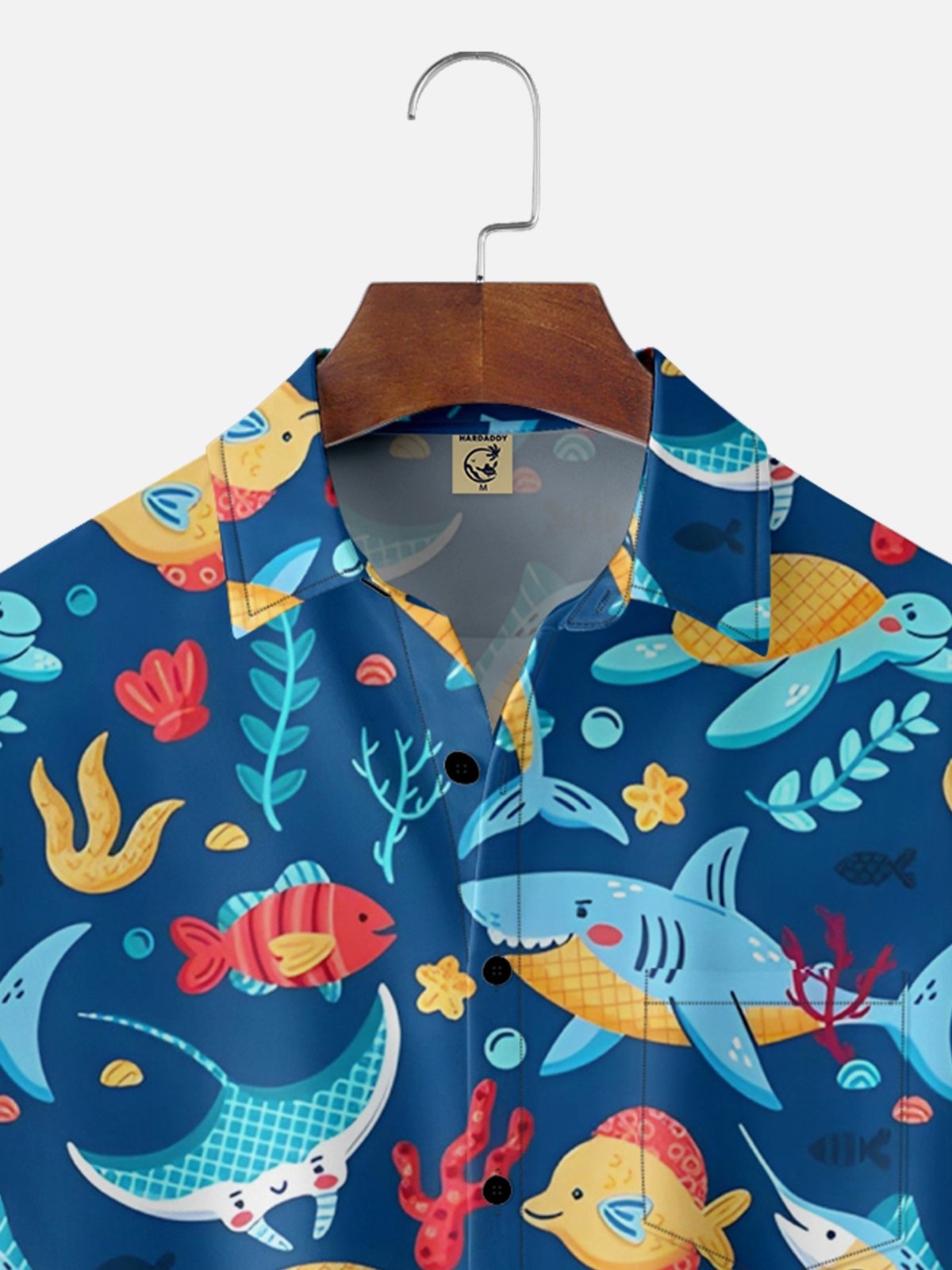 Moisture-wicking Sharks Chest Pocket Hawaiian Shirt