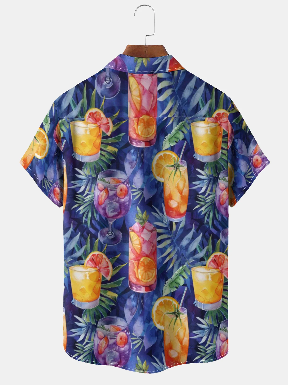 Moisture-wicking Cocktail Chest Pocket Hawaiian Shirt