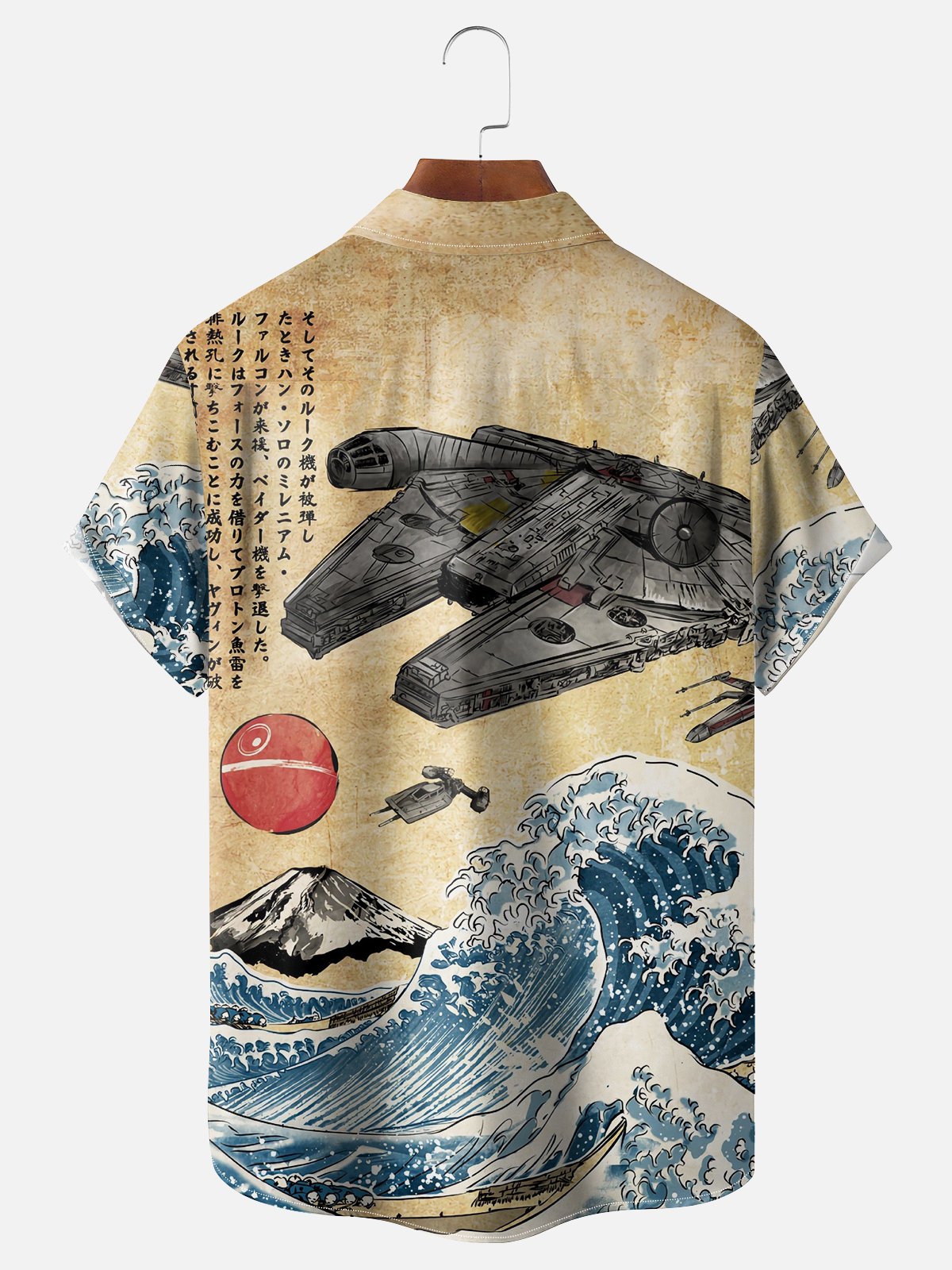 Moisture-wicking Japanese Ukiyo-e Chest Pocket Casual Shirt