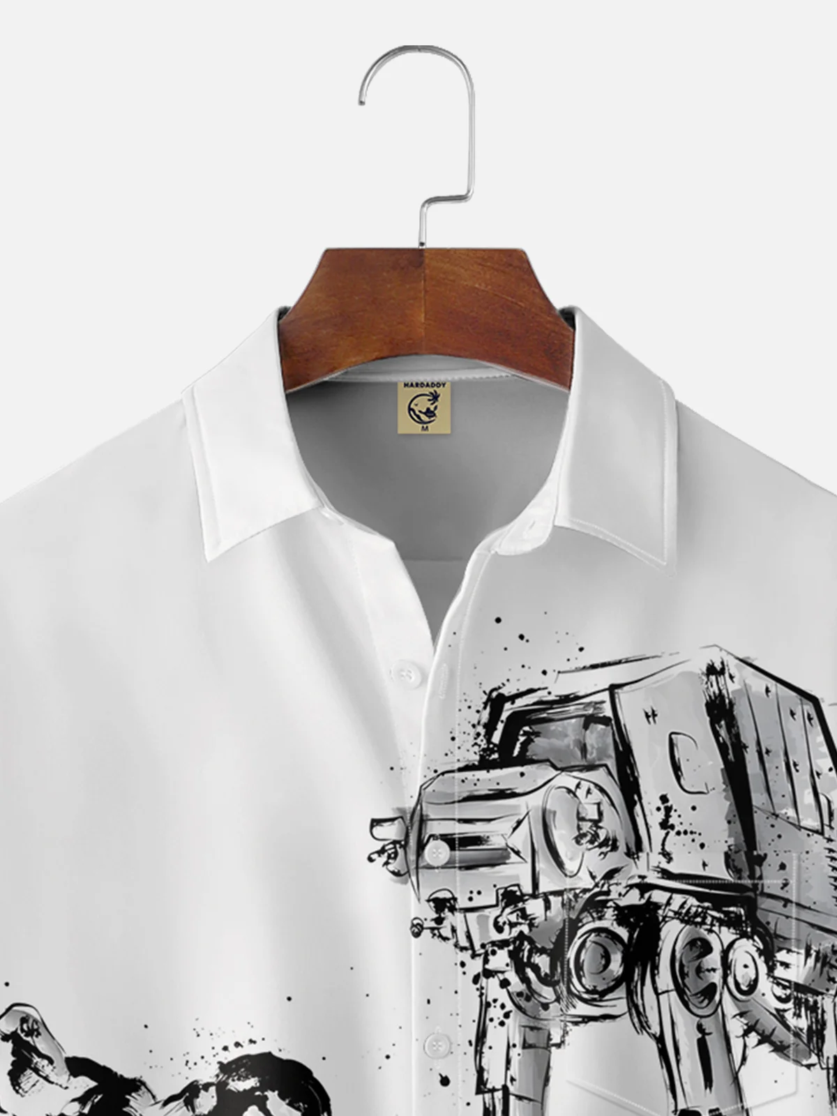 Moisture-wicking Robot Chest Pocket Casual Shirt