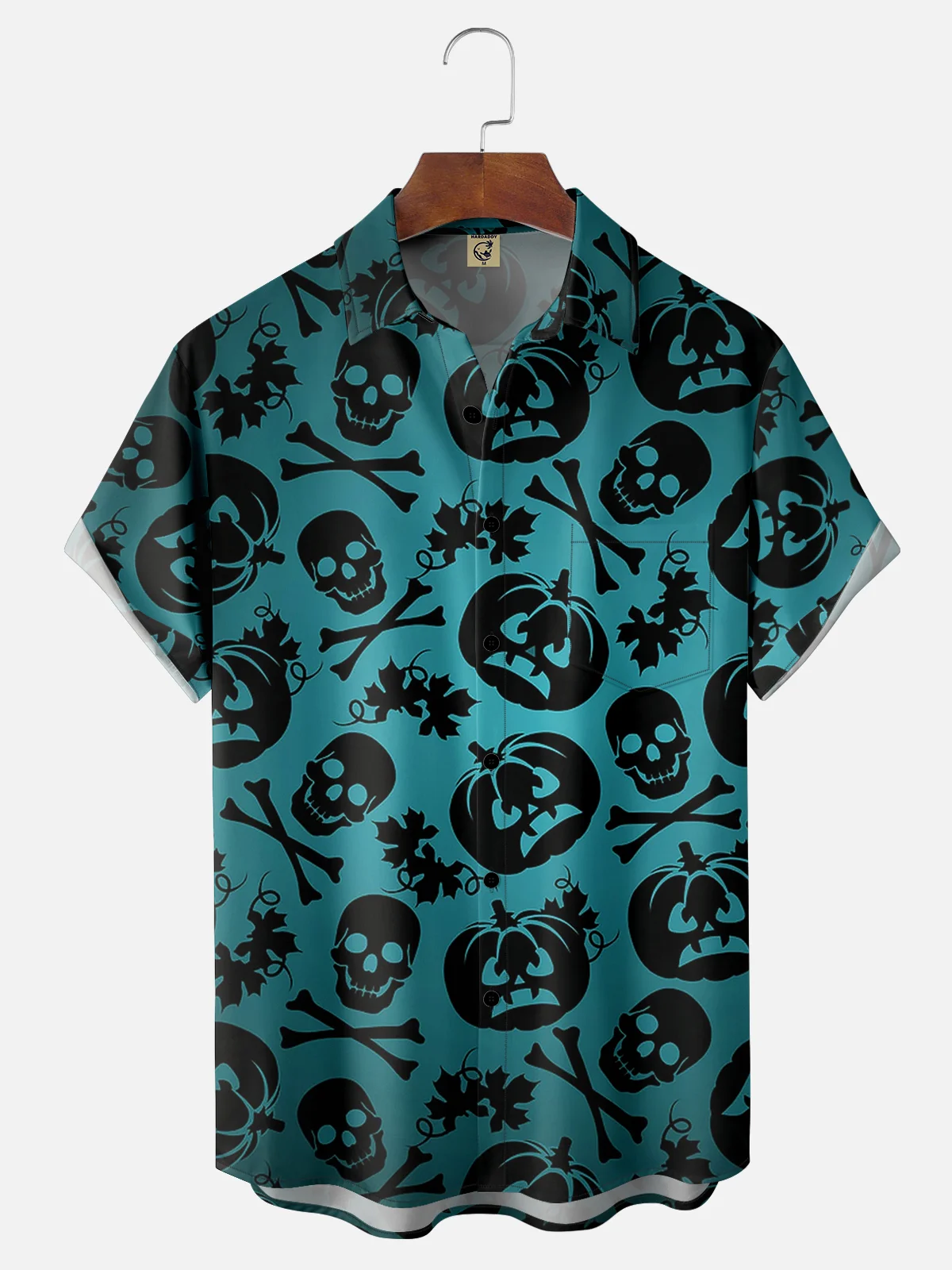 Moisture-wicking Halloween Chest Pocket Casual Shirt