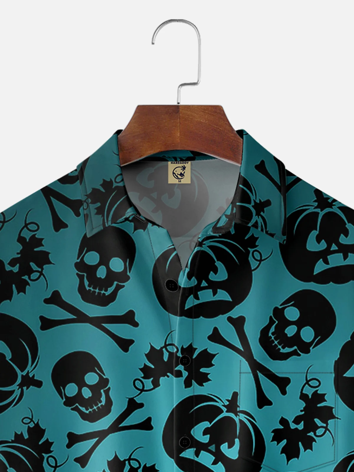 Moisture-wicking Halloween Chest Pocket Casual Shirt