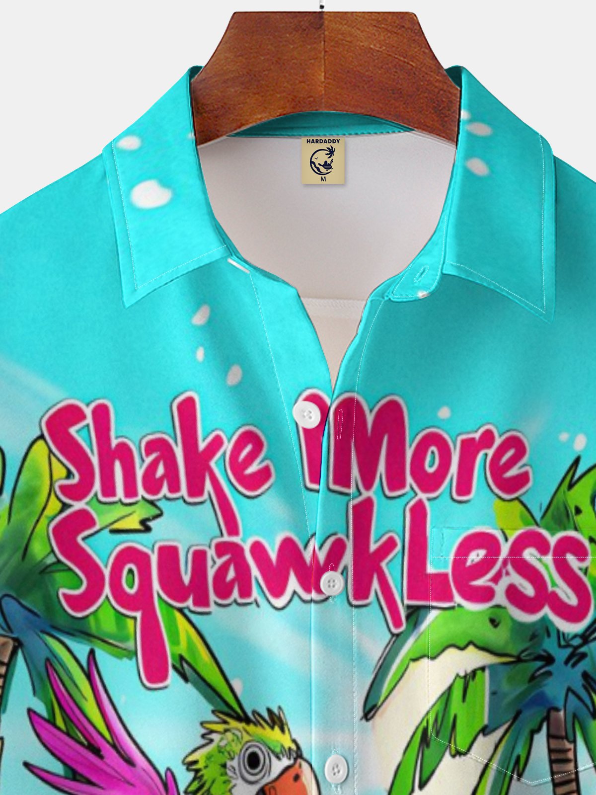 Moisture-wicking Beach Parrot Chest Pocket Hawaiian Shirt