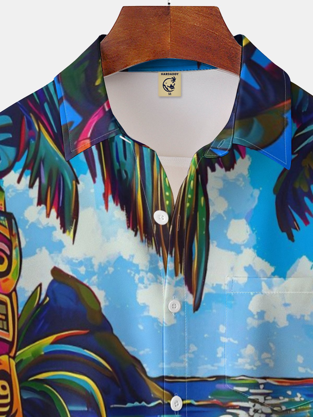 Moisture-wicking Toucan And TIKI Chest Pocket Hawaiian Shirt