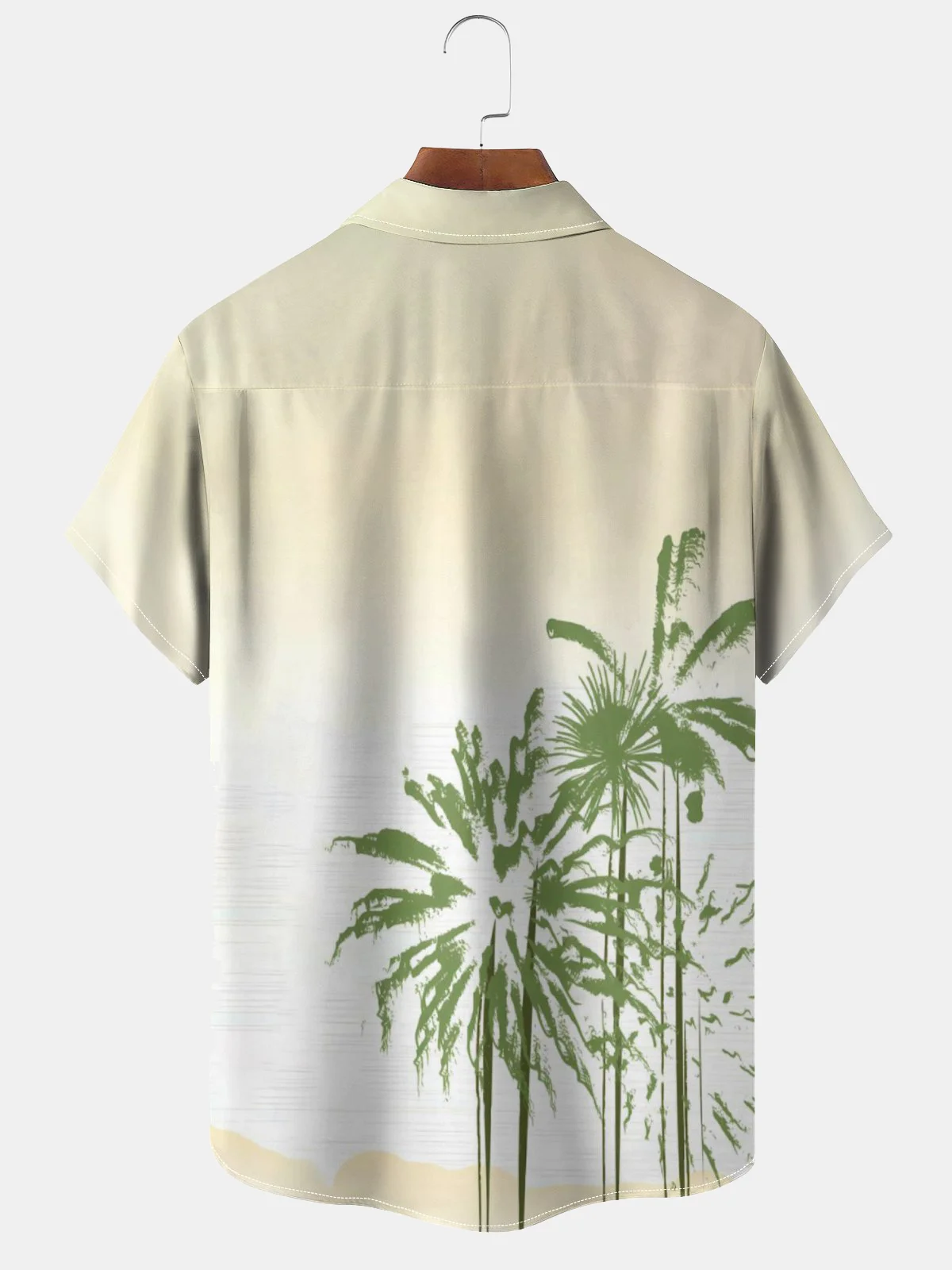 Moisture-wicking Simple Coconut Tree Chest Pocket Hawaiian Shirt