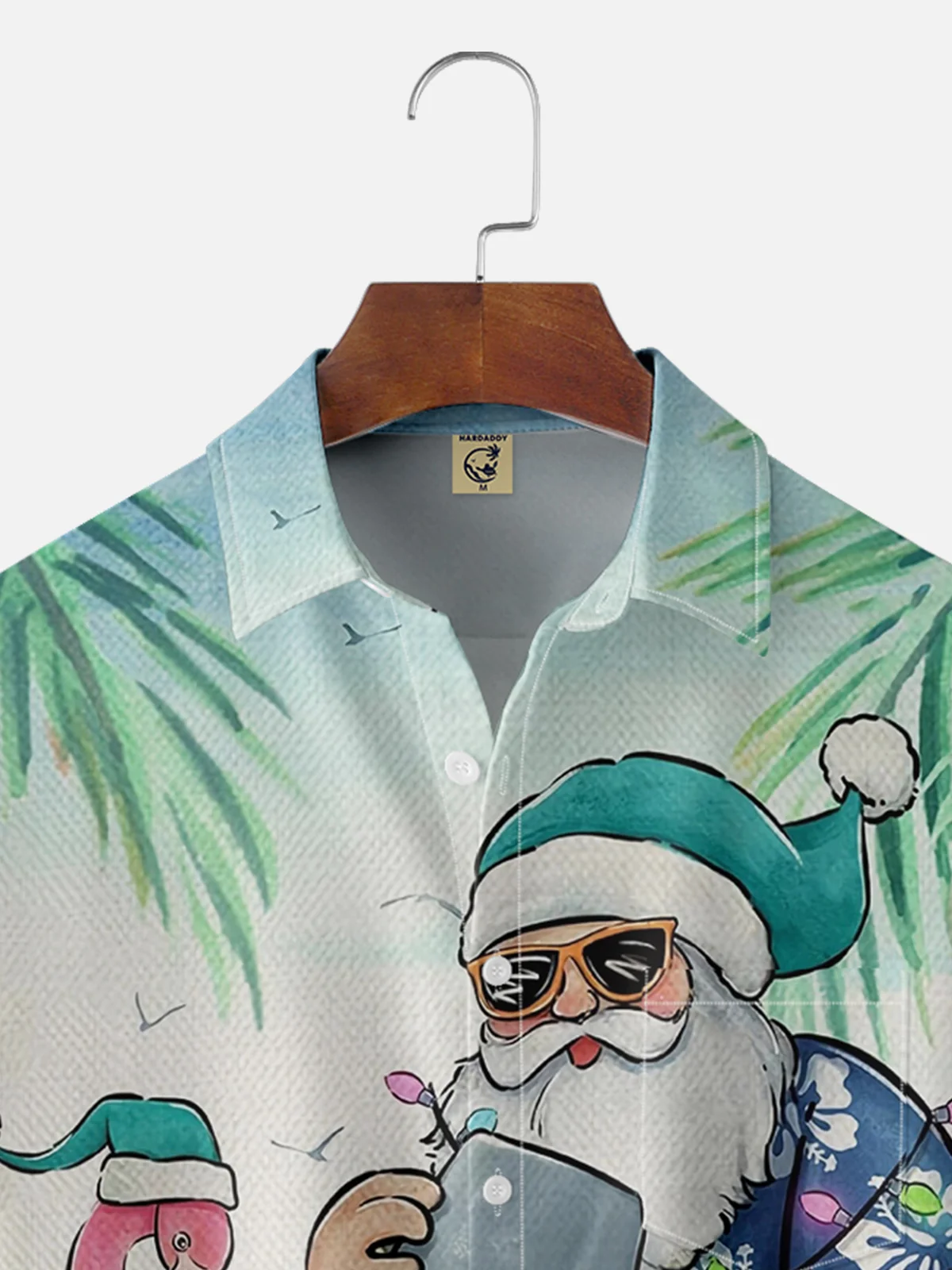 Moisture Wicking Santa Claus Hawaiian Vacation Shirt