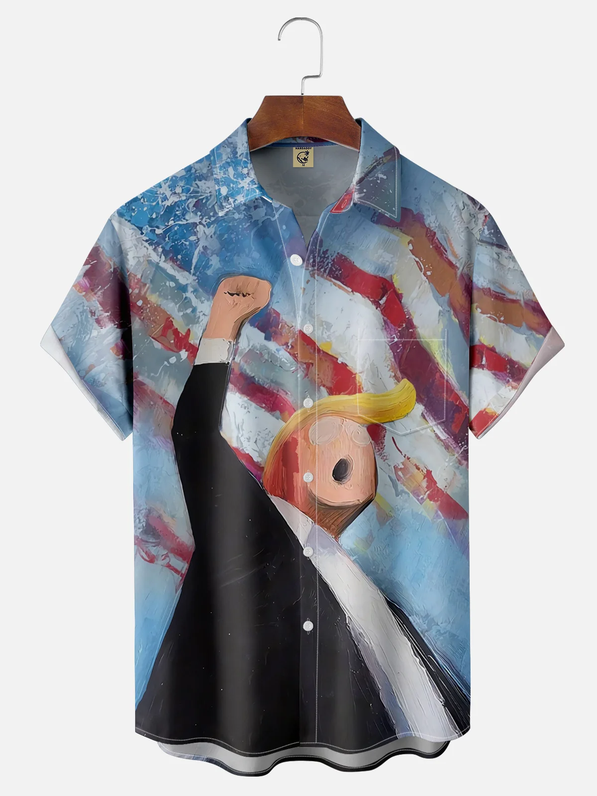 Moisture-wicking Fight American Chest Pocket Hawaiian Shirt