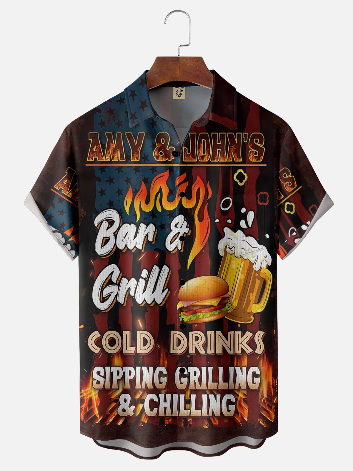 Moisture Wicking Burger Beer Hawaiian Shirt