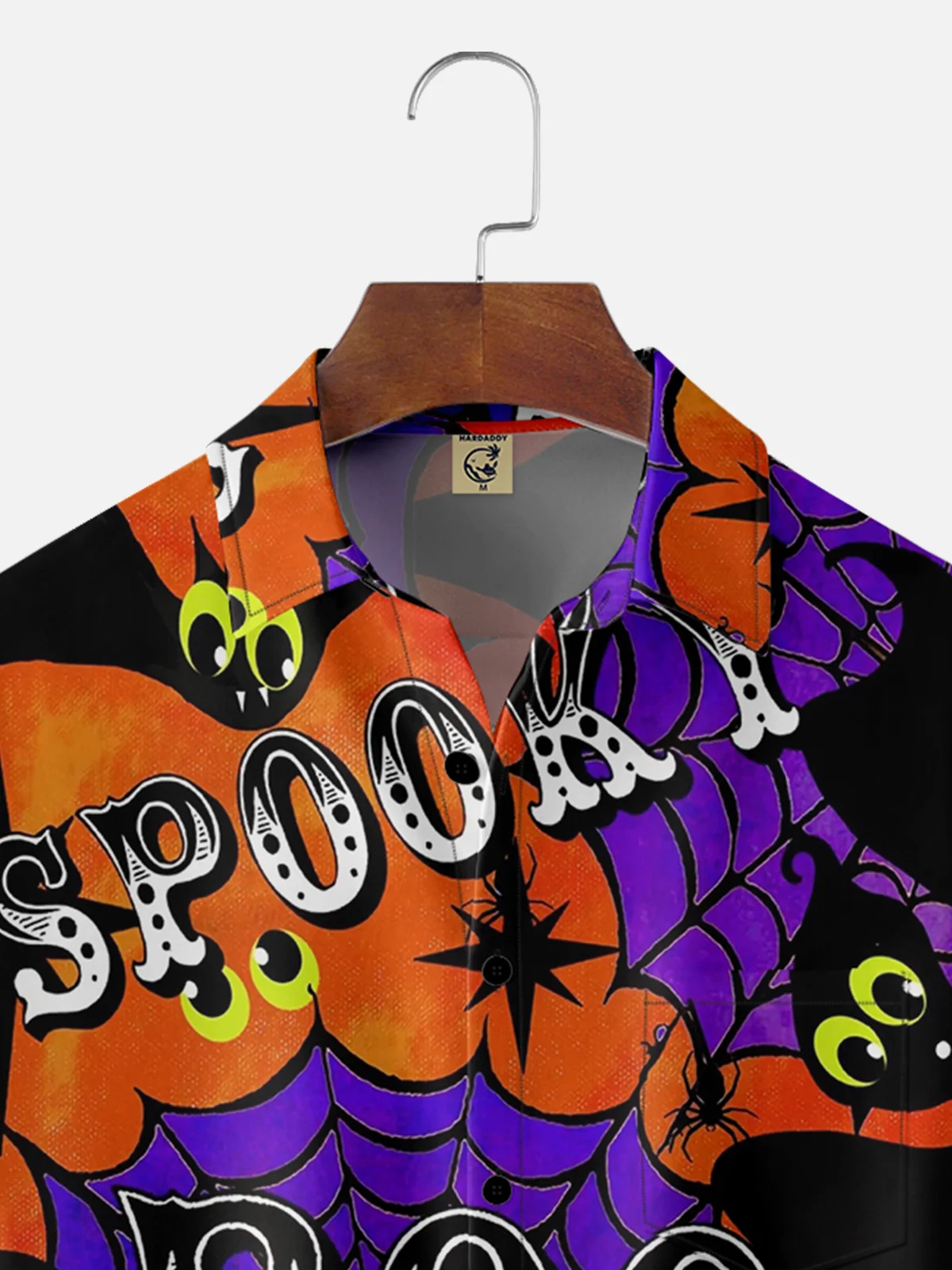 Moisture Wicking Halloween Spider Cat Hawaiian Shirt