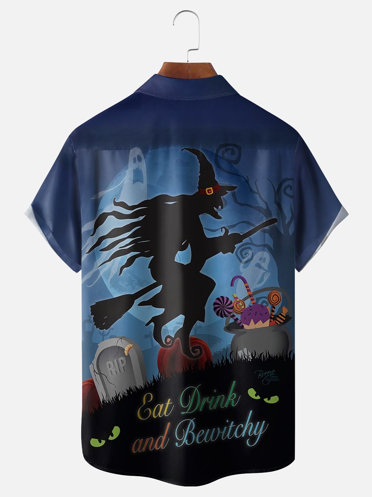 Moisture Wicking Halloween Witch Hawaiian Shirt