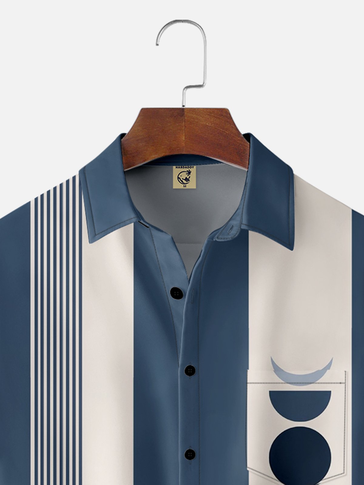 Moisture-wicking Minimalist Art Chest Pocket Bowling Shirt